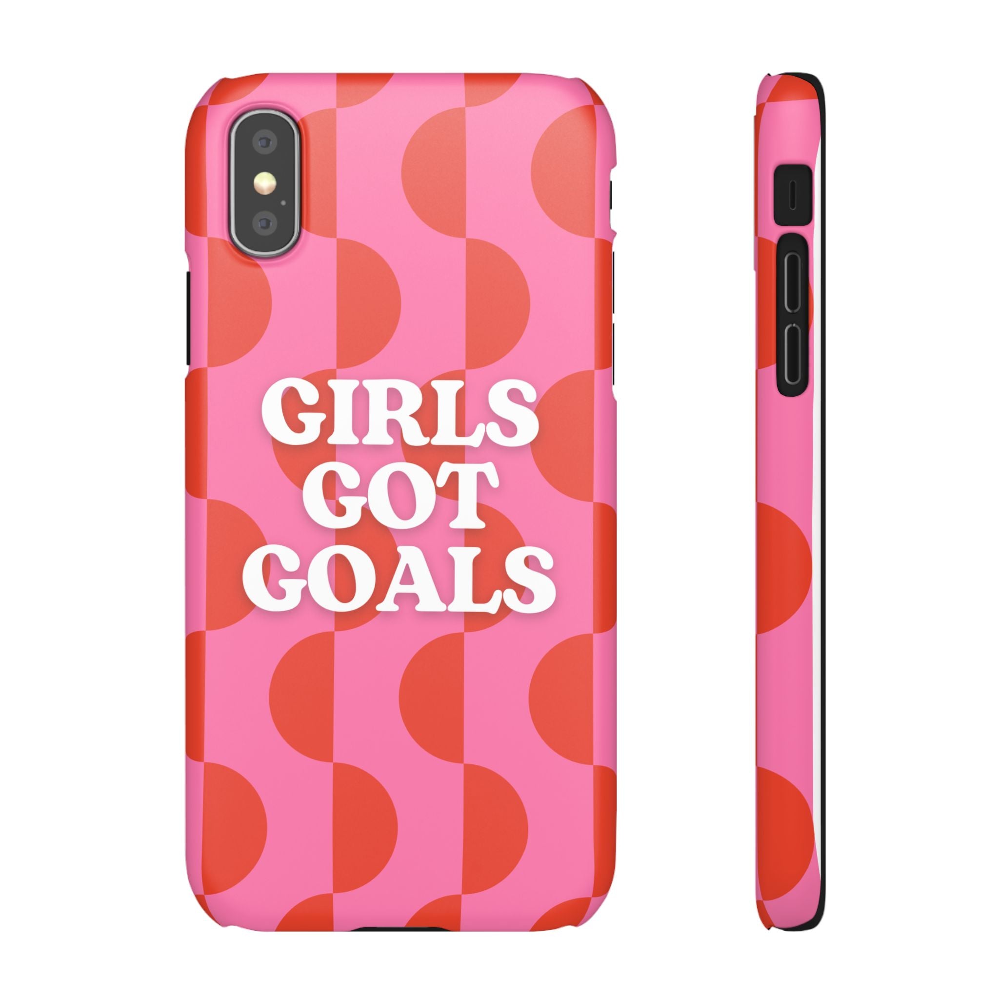 Girls Got Goals Phone Case - Retro Pink Red Motivational Snap Case