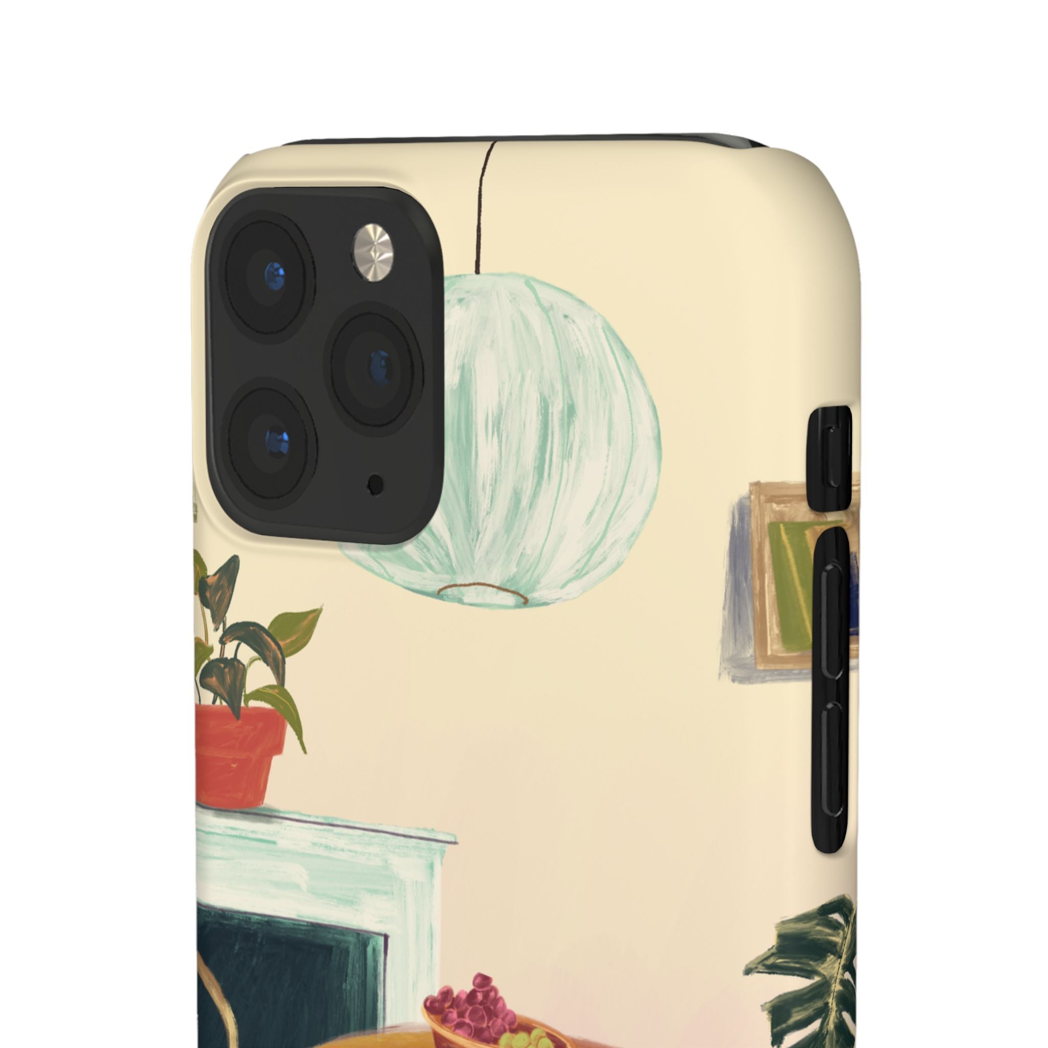 Vintage Bistro Phone Case — Cozy Cafe Interior Illustration Snap Case