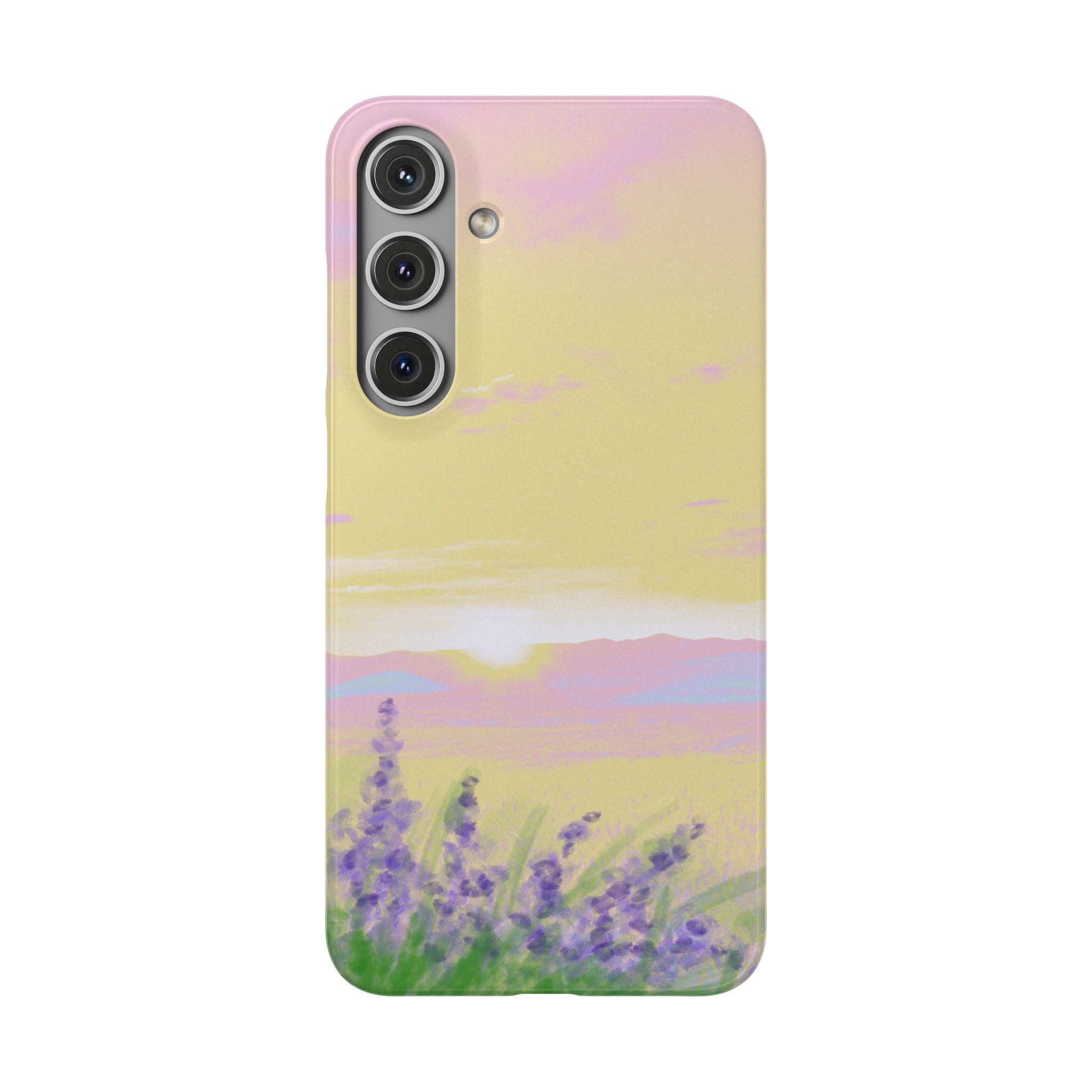 Pastel Lavender Field Phone Case — Sunset Sky Snap Case