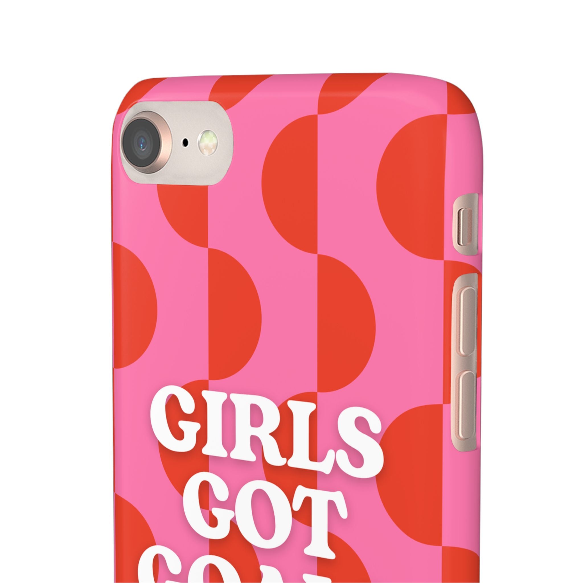 Girls Got Goals Phone Case - Retro Pink Red Motivational Snap Case