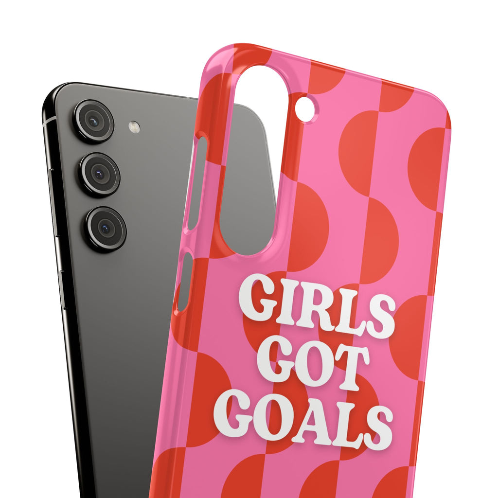 Girls Got Goals Phone Case - Retro Pink Red Motivational Snap Case
