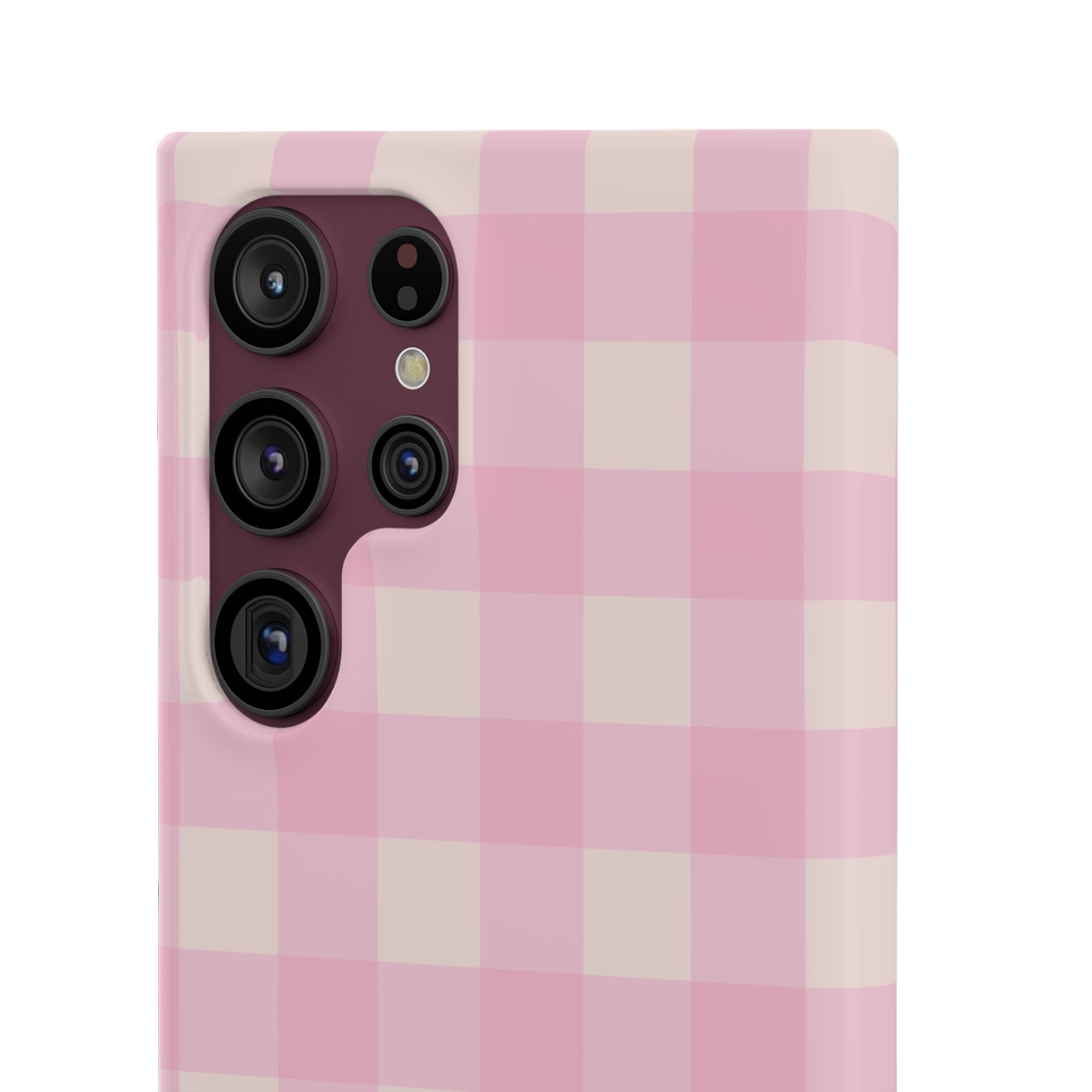 Pink Gingham Snap Phone Case - Cute Pastel Checkered iPhone Cover