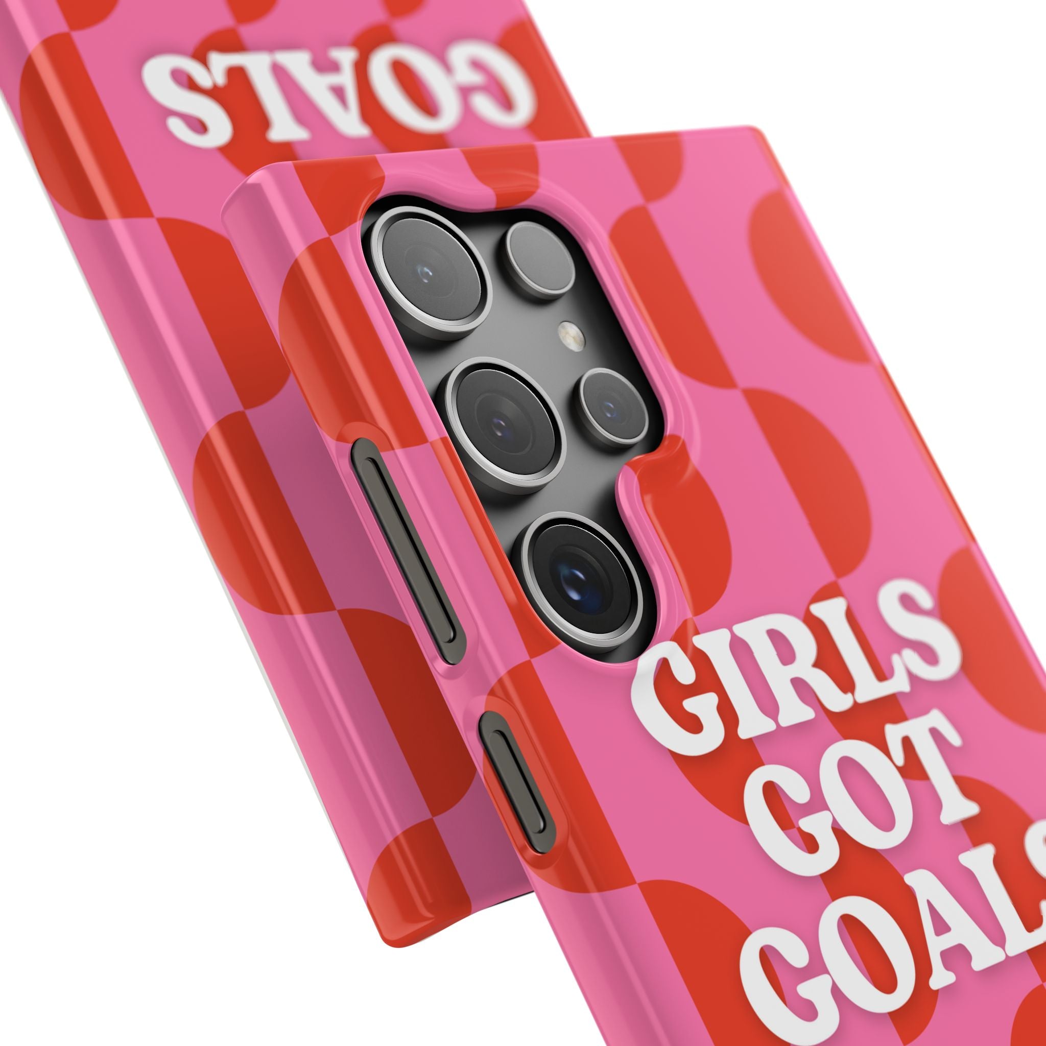 Girls Got Goals Phone Case - Retro Pink Red Motivational Snap Case