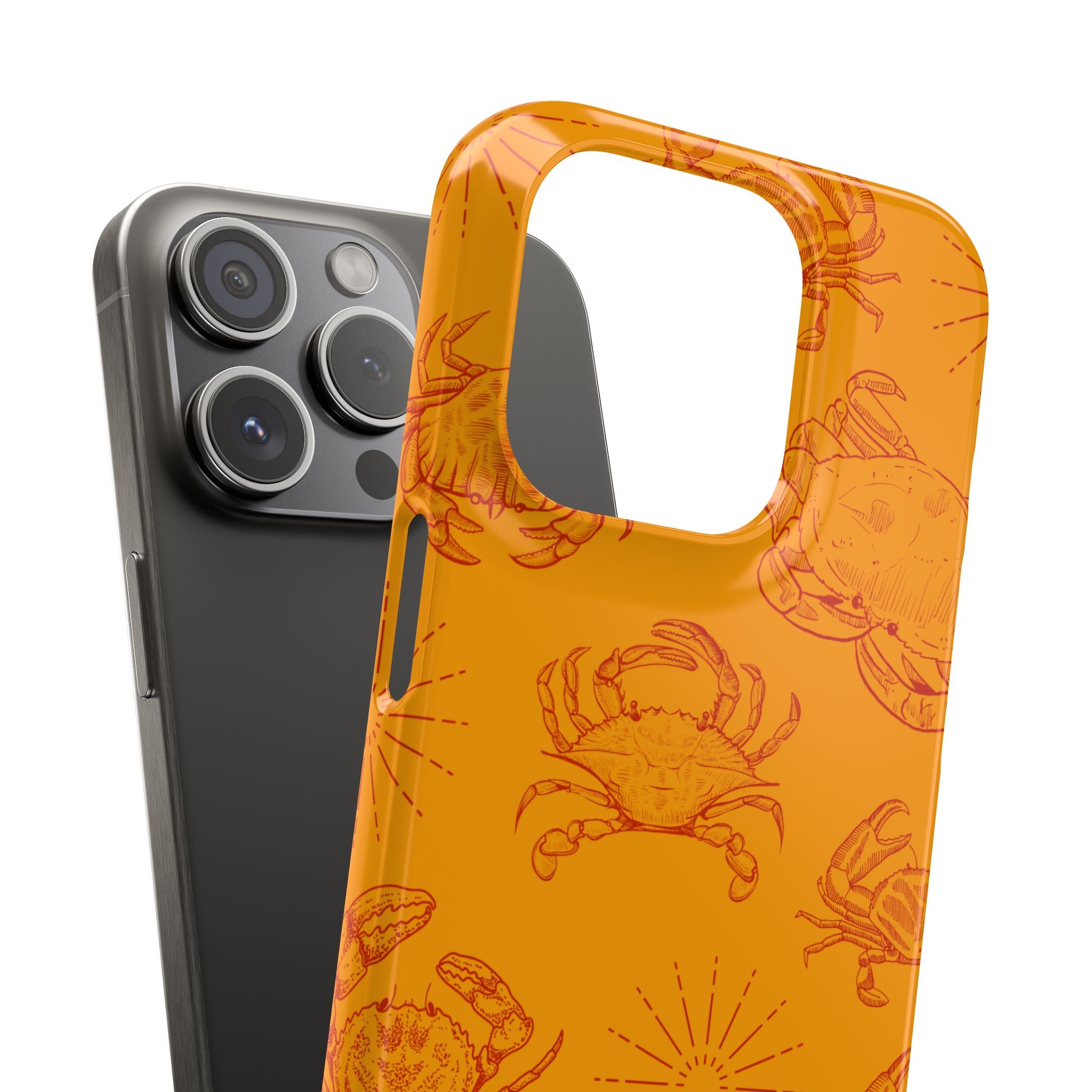 Crab Pattern Snap Case – Orange Coastal Phone Cover