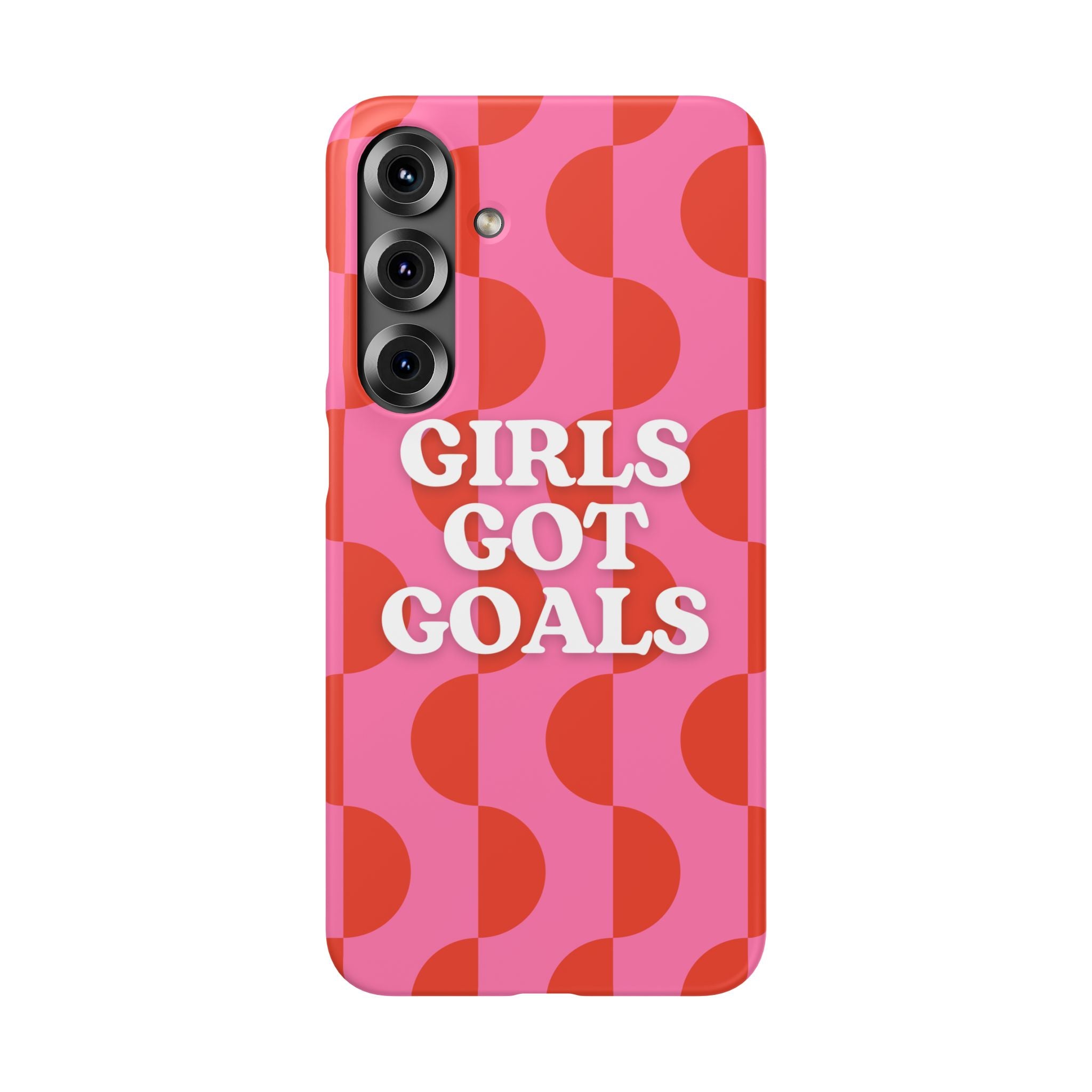 Girls Got Goals Phone Case - Retro Pink Red Motivational Snap Case