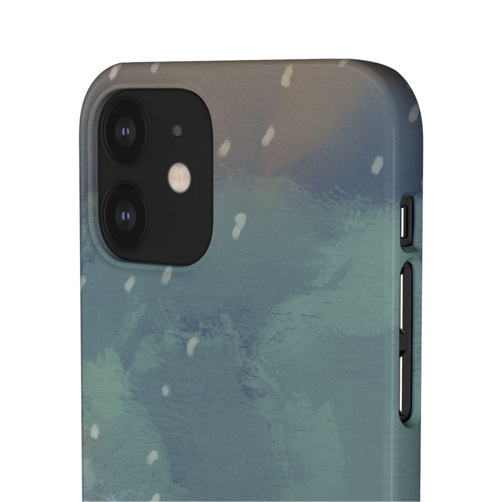 Artistic Rainfall Phone Case – Woman with Umbrella Design