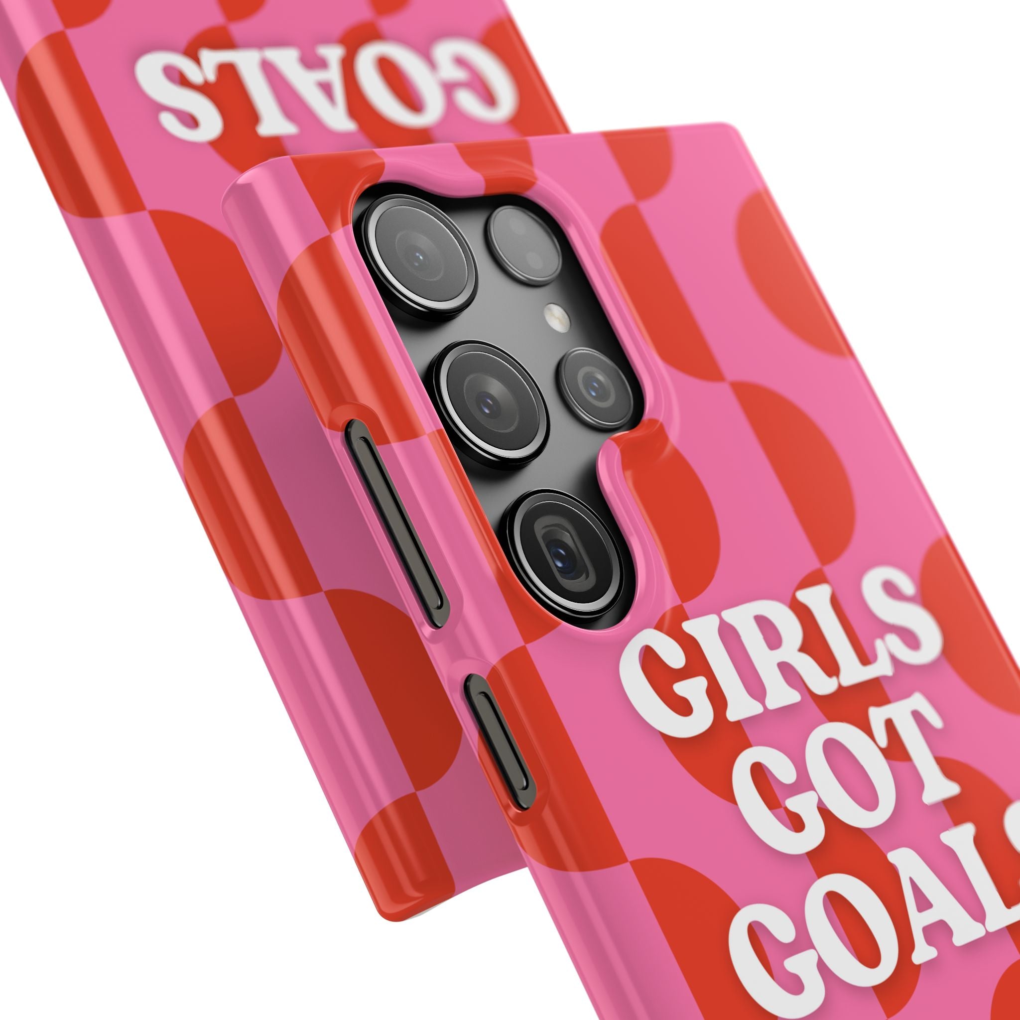 Girls Got Goals Phone Case - Retro Pink Red Motivational Snap Case