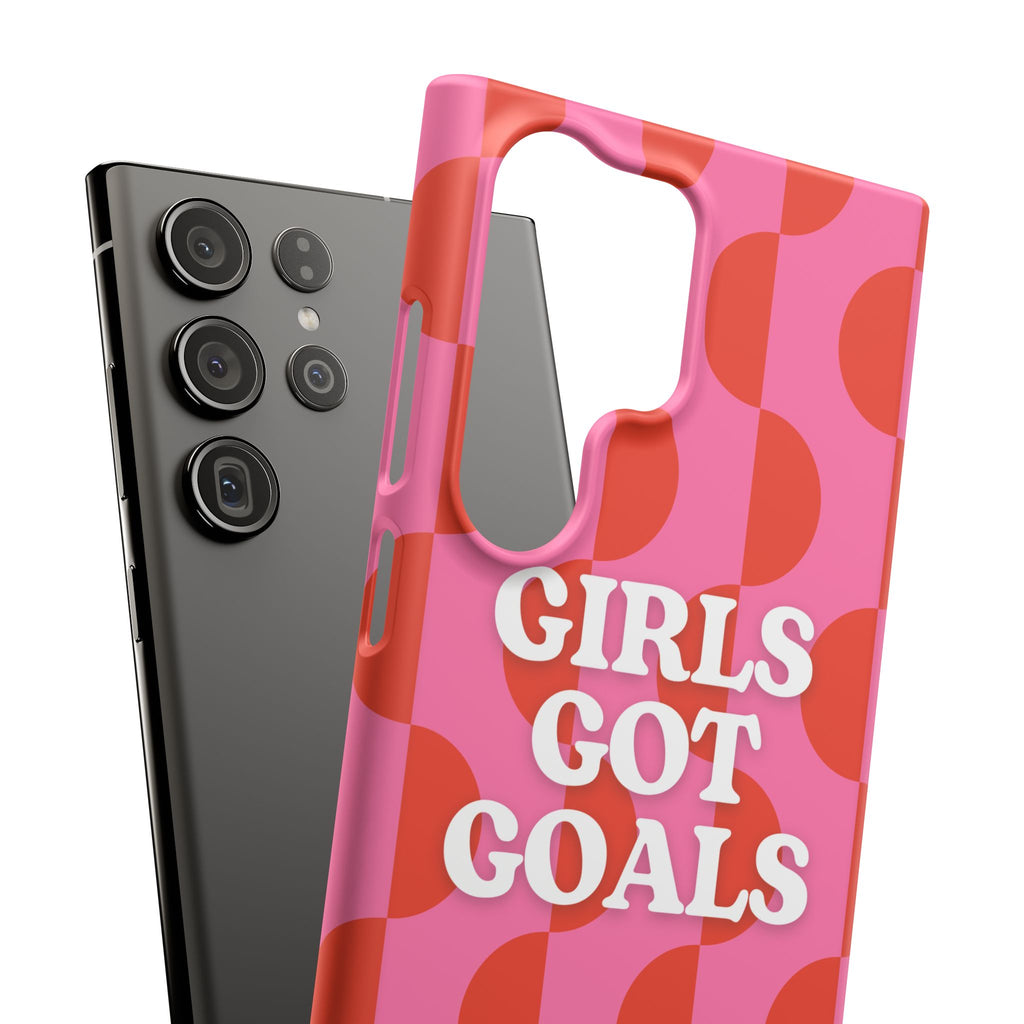 Girls Got Goals Phone Case - Retro Pink Red Motivational Snap Case