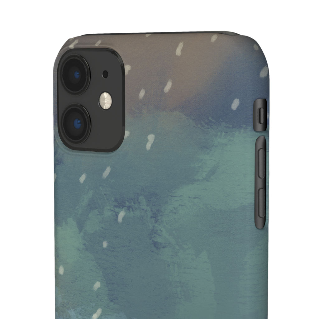 Artistic Rainfall Phone Case – Woman with Umbrella Design