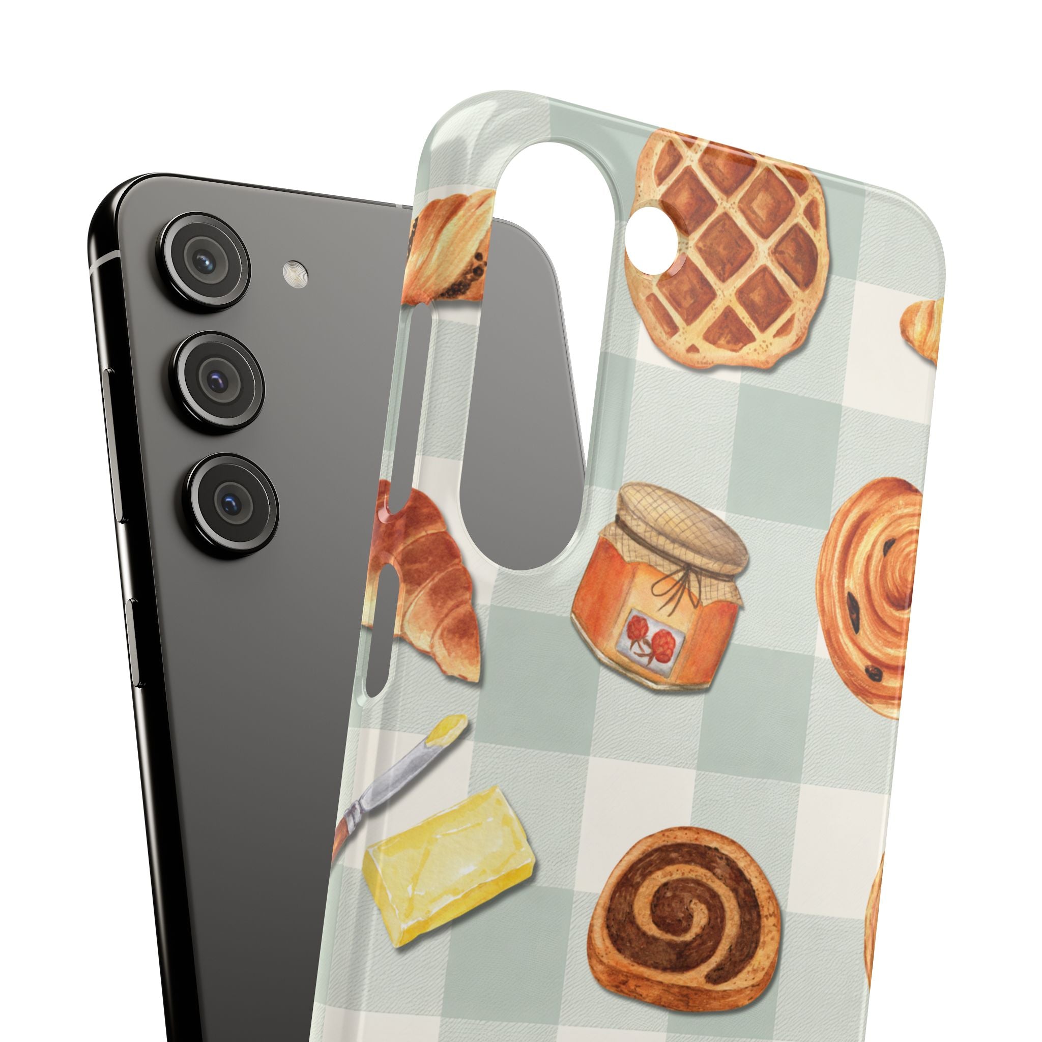 Bakery Breakfast Phone Case — Cute Pastry Pattern Snap Case