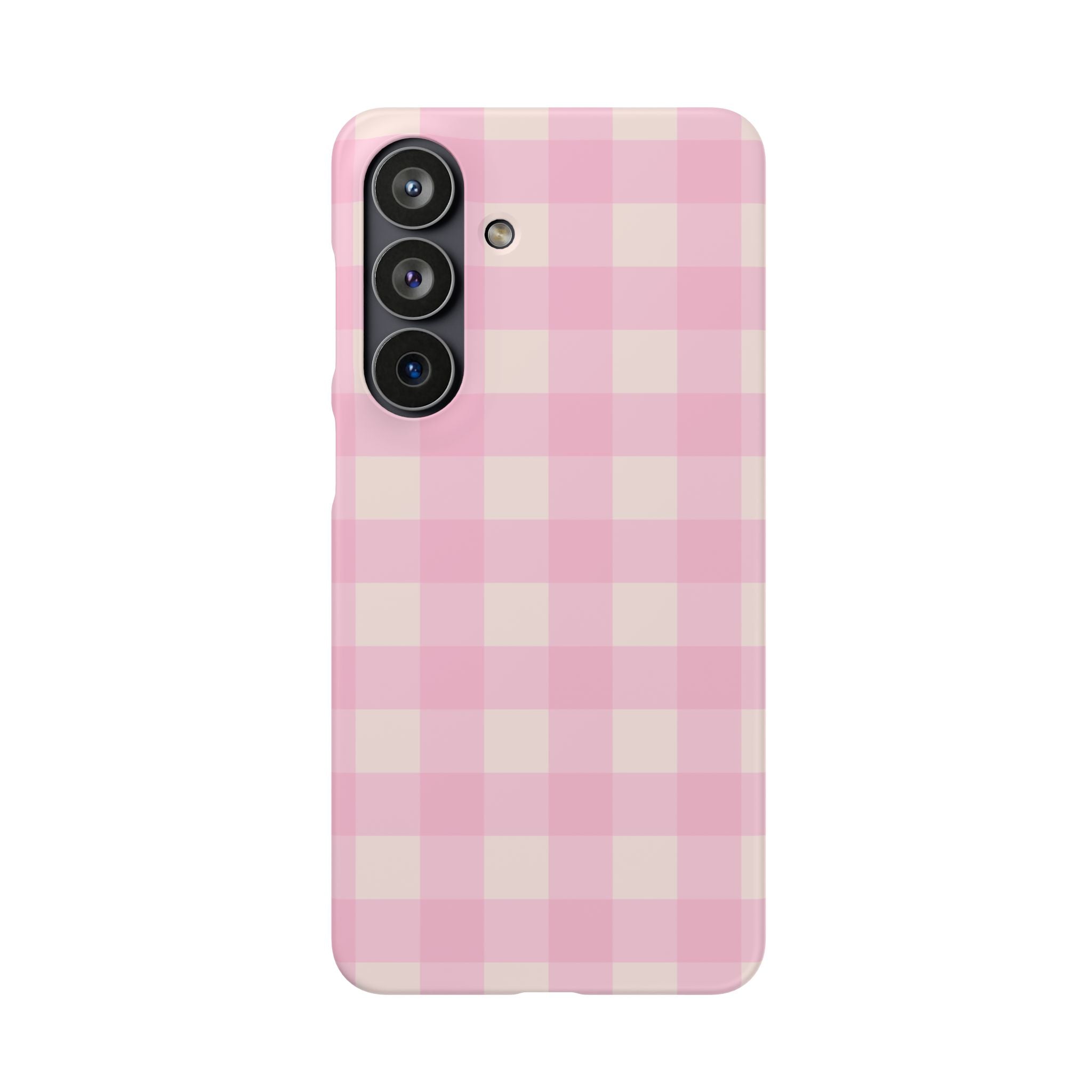 Pink Gingham Snap Phone Case - Cute Pastel Checkered iPhone Cover