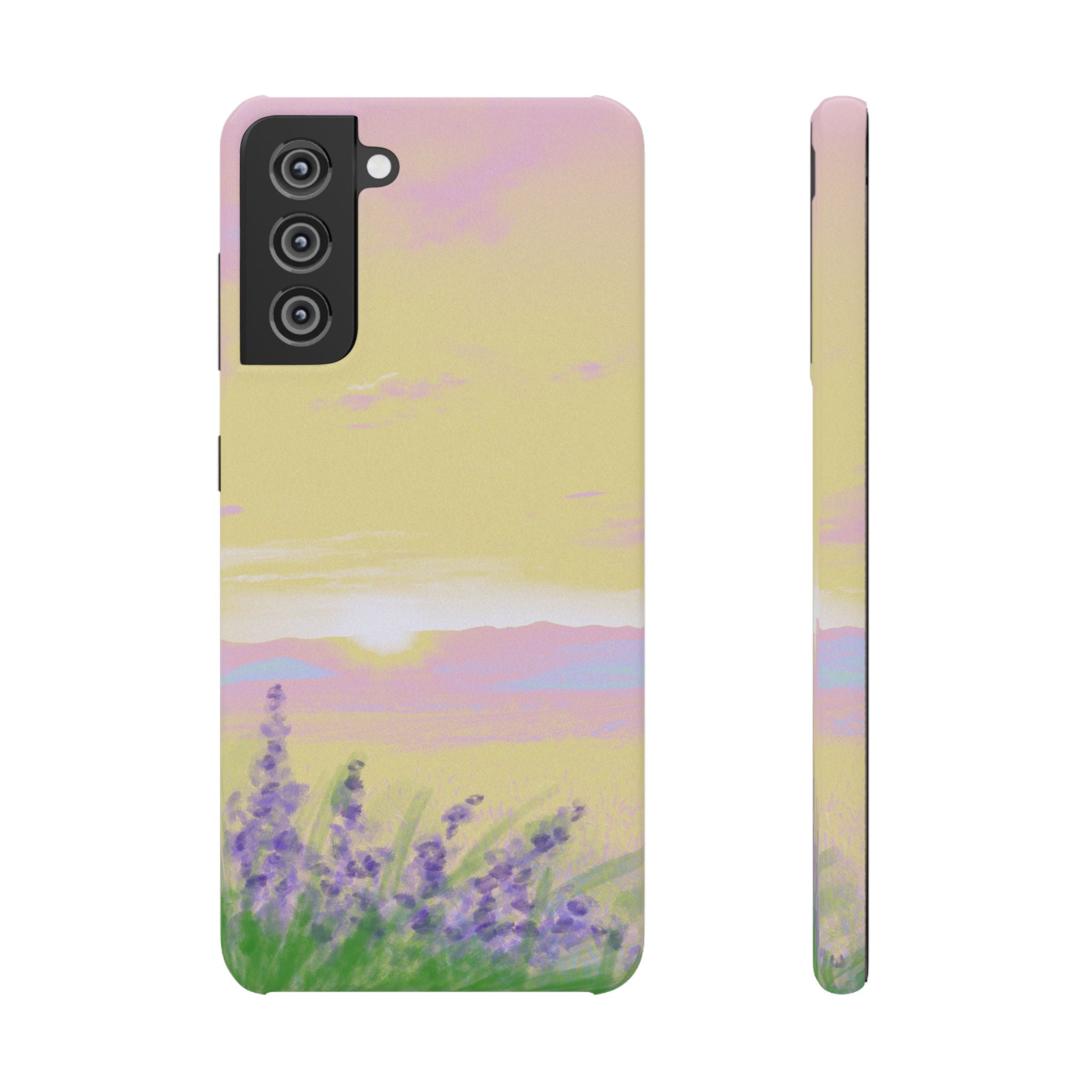 Pastel Lavender Field Phone Case — Sunset Sky Snap Case
