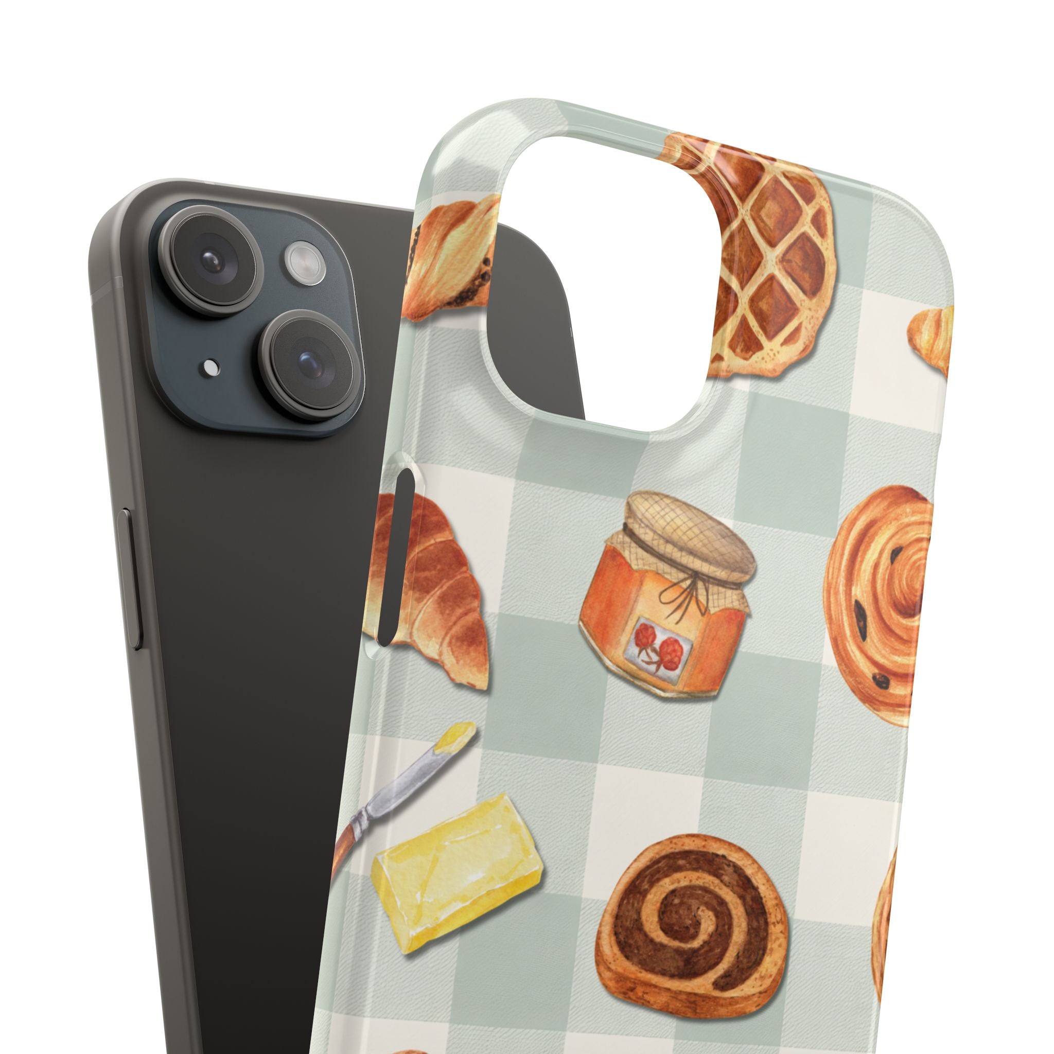Bakery Breakfast Phone Case — Cute Pastry Pattern Snap Case