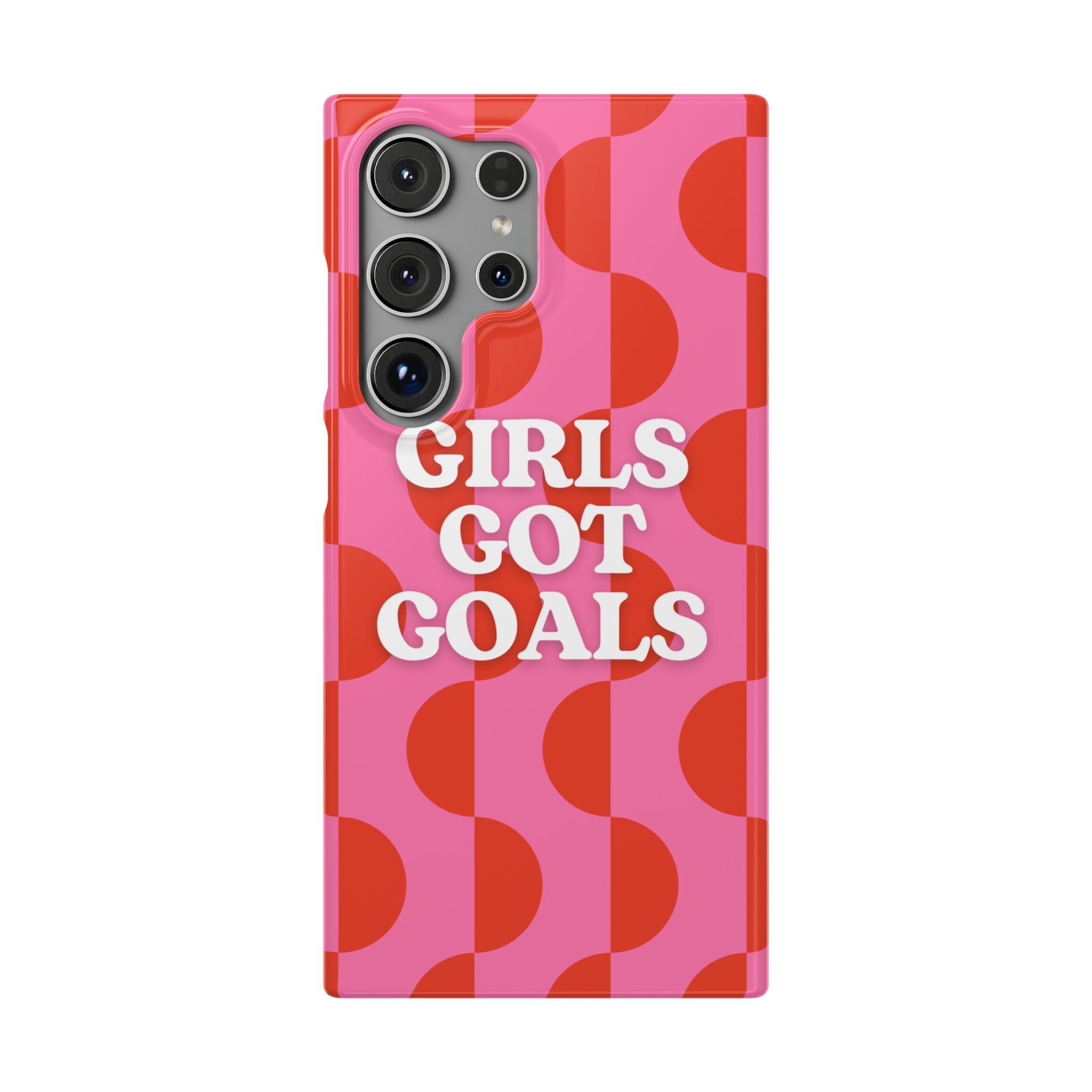 Girls Got Goals Phone Case - Retro Pink Red Motivational Snap Case