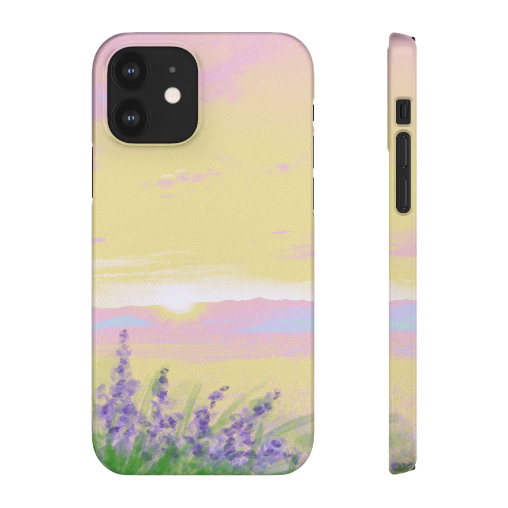 Pastel Lavender Field Phone Case — Sunset Sky Snap Case