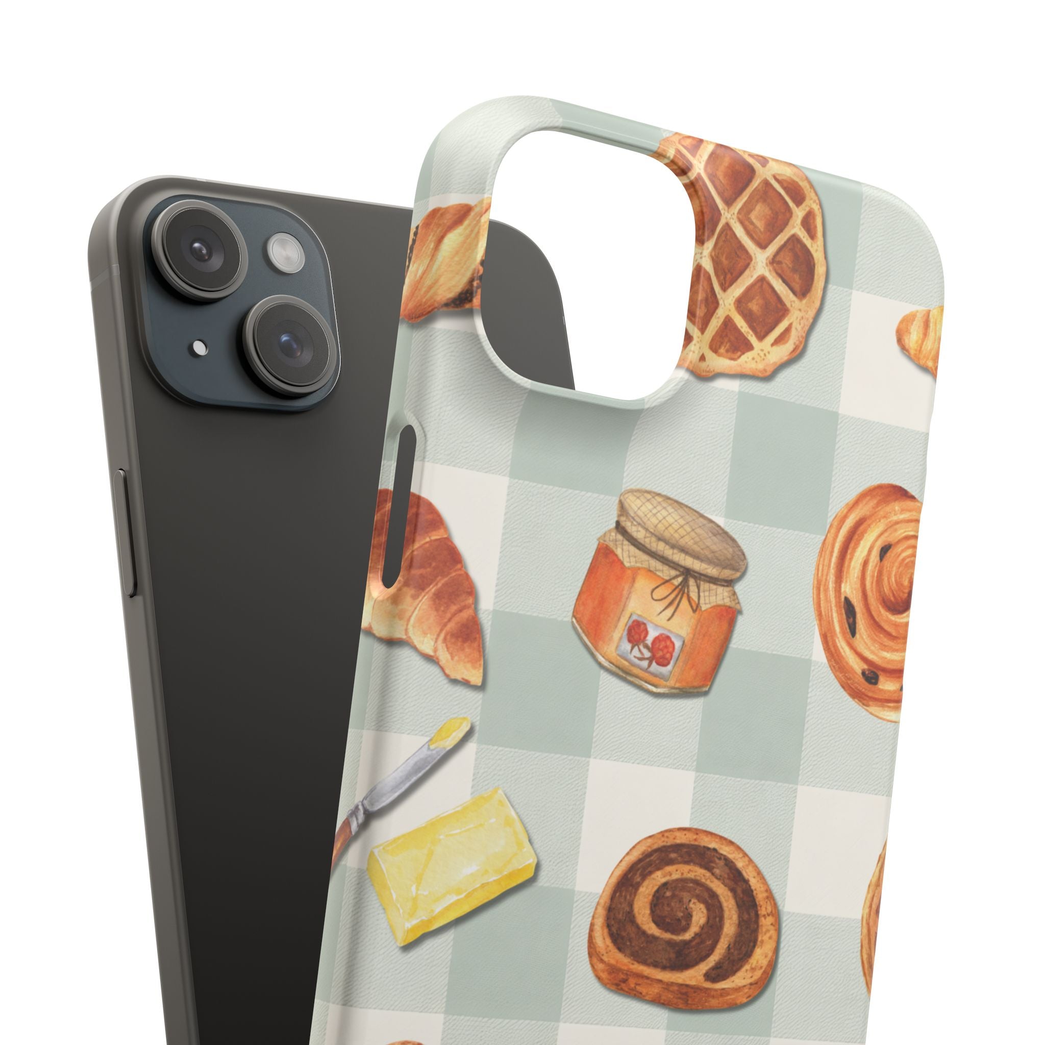 Bakery Breakfast Phone Case — Cute Pastry Pattern Snap Case