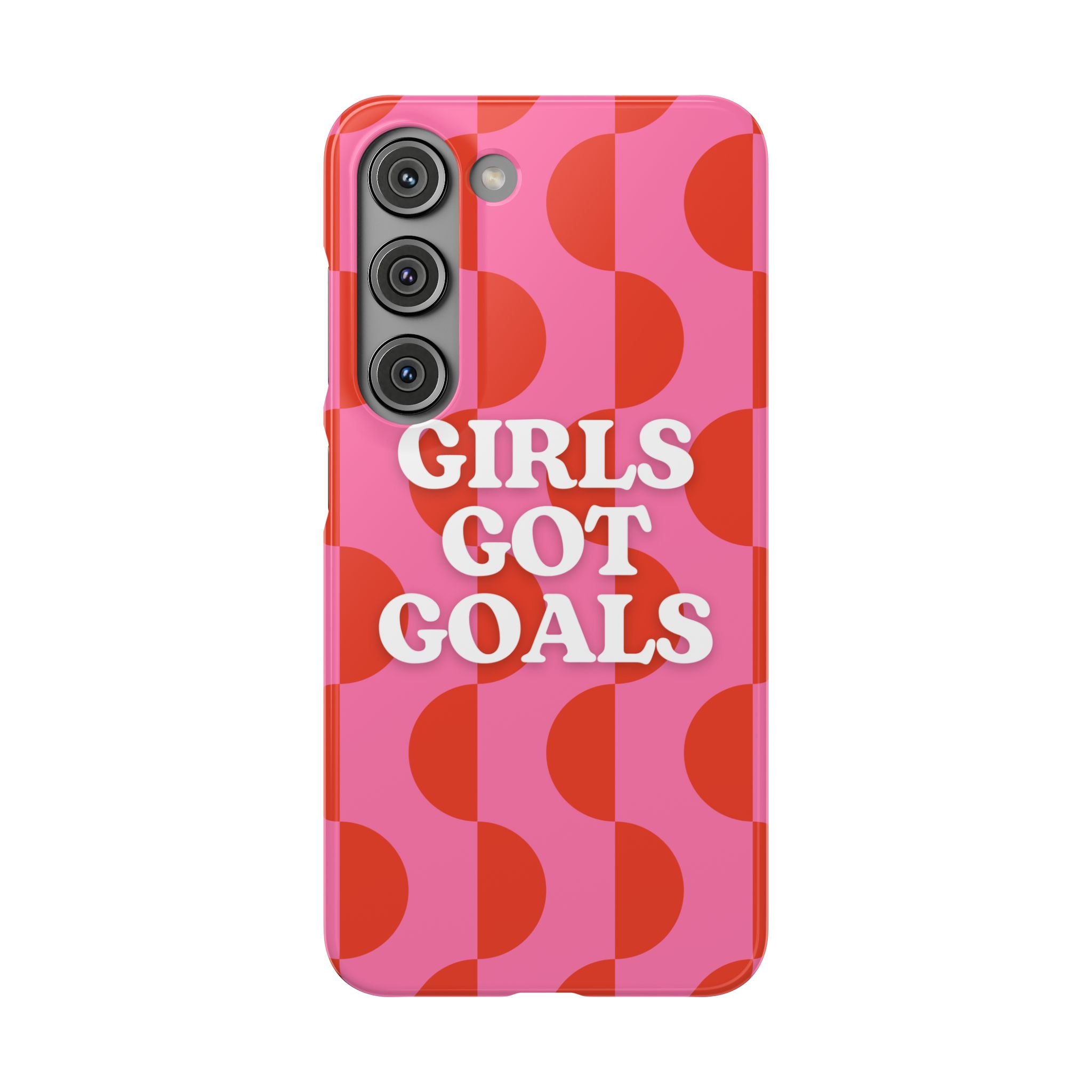 Girls Got Goals Phone Case - Retro Pink Red Motivational Snap Case