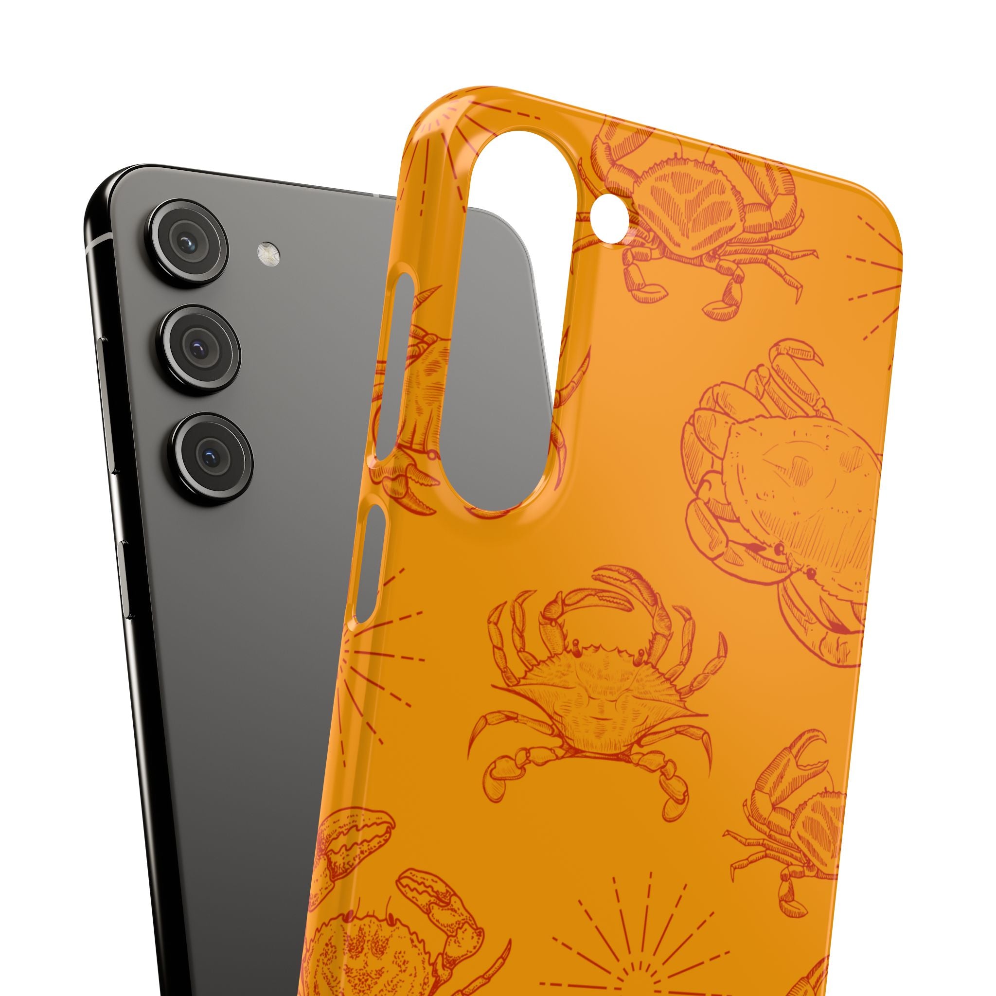 Crab Pattern Snap Case – Orange Coastal Phone Cover