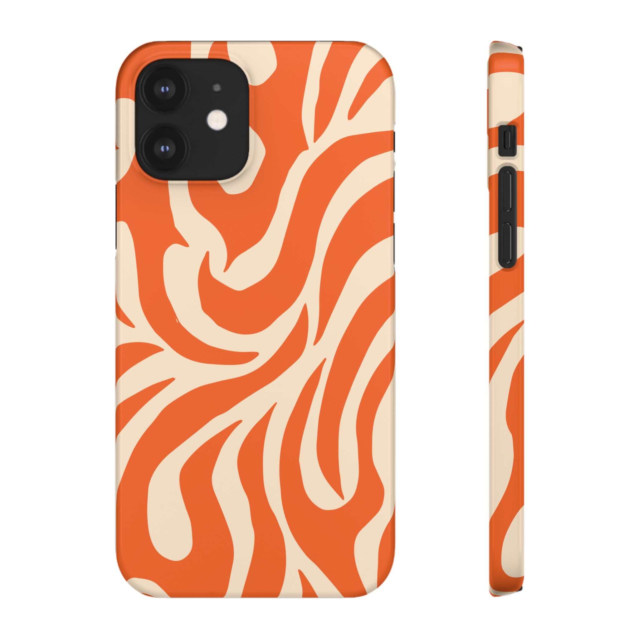 Orange Swirl Phone Case — Retro Abstract iPhone Snap Case