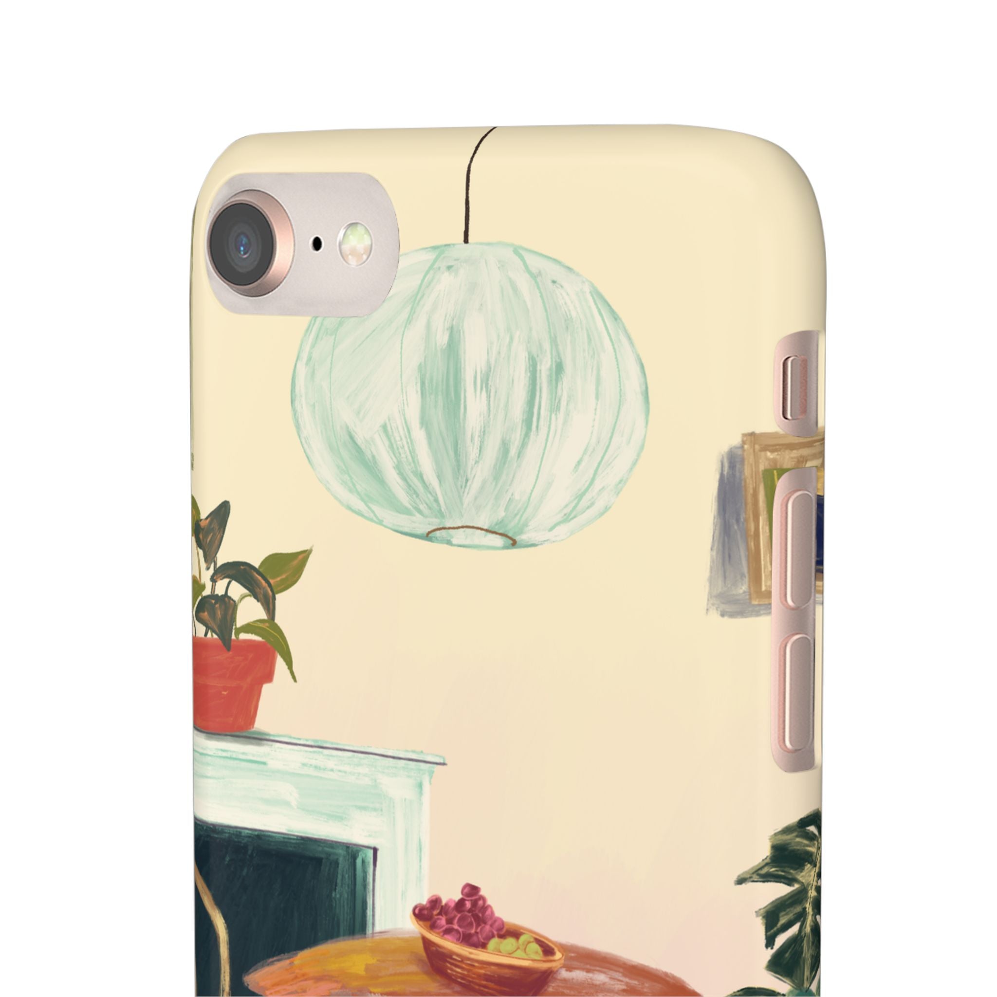 Vintage Bistro Phone Case — Cozy Cafe Interior Illustration Snap Case
