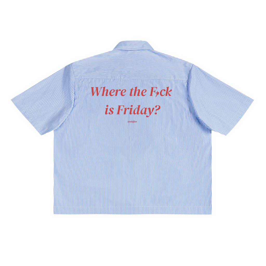 Where the fck is Friday? Oversized Boxy Stripe  Shirt