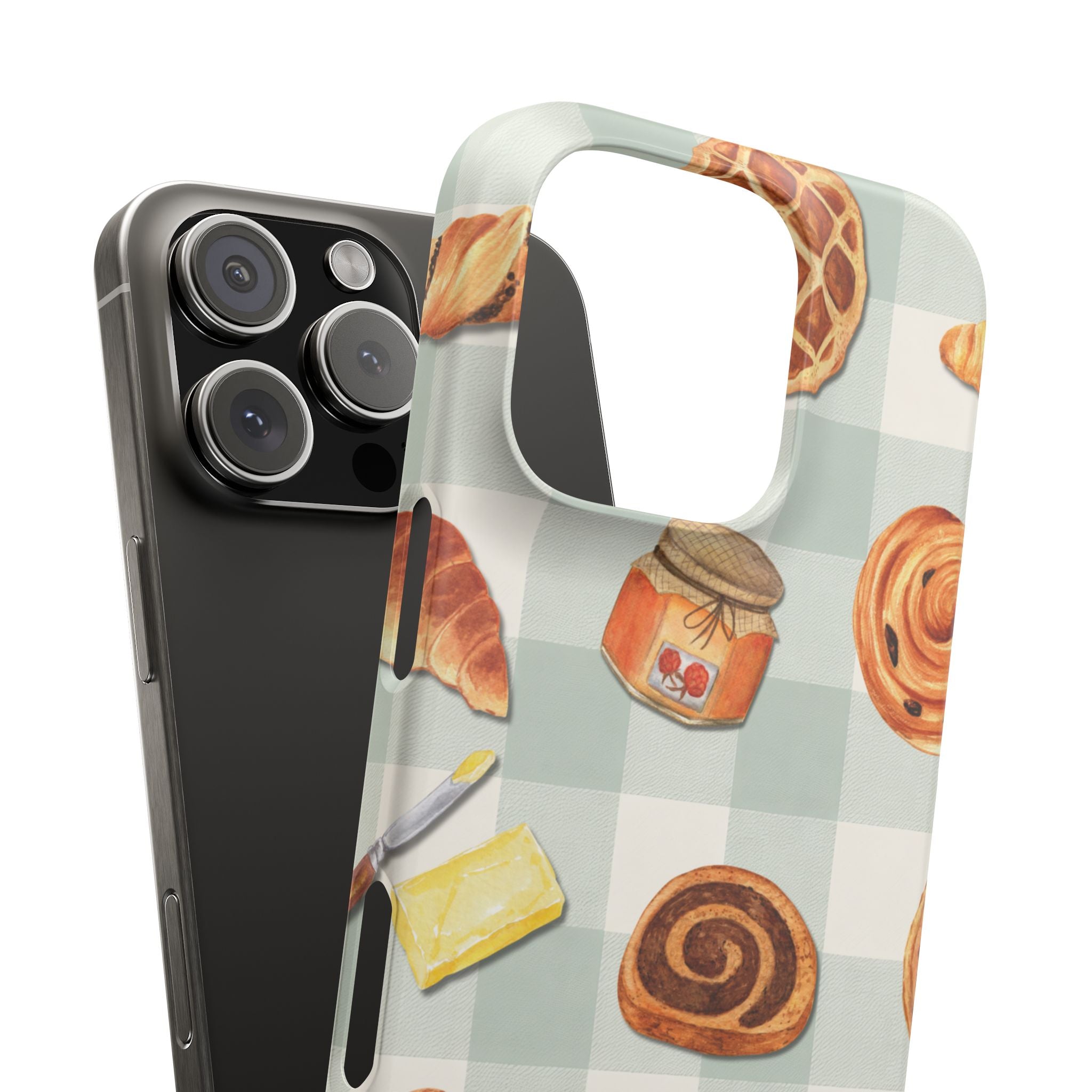 Bakery Breakfast Phone Case — Cute Pastry Pattern Snap Case