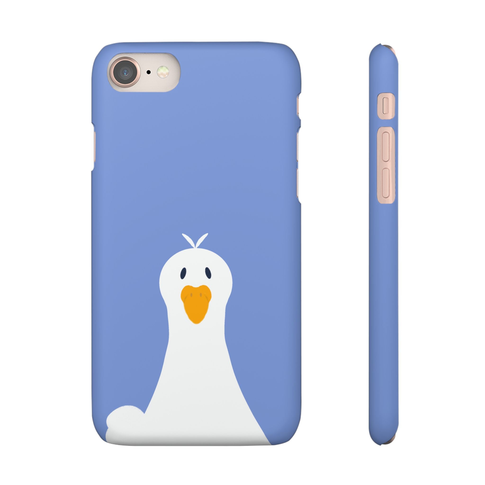 Cute Goose Phone Case – Blue Snap Phone Cover with Whimsical Bird Design
