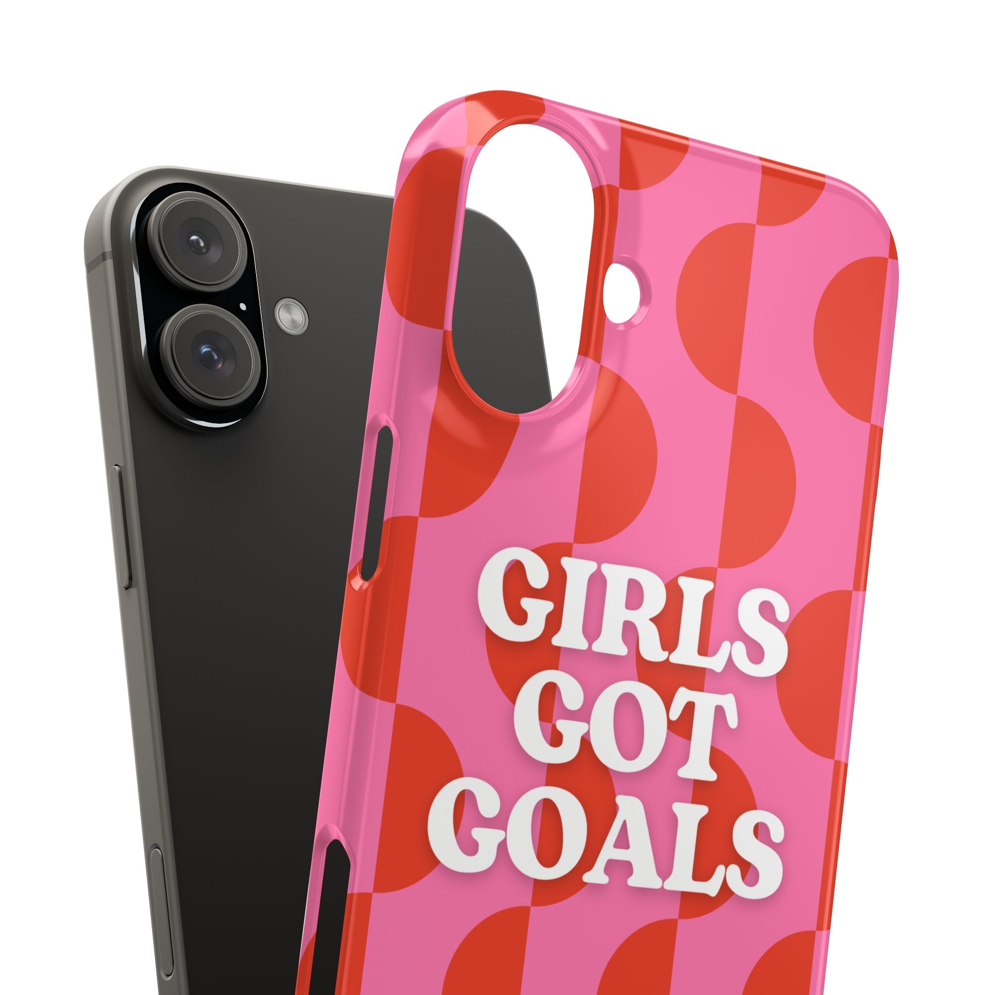 Girls Got Goals Phone Case - Retro Pink Red Motivational Snap Case