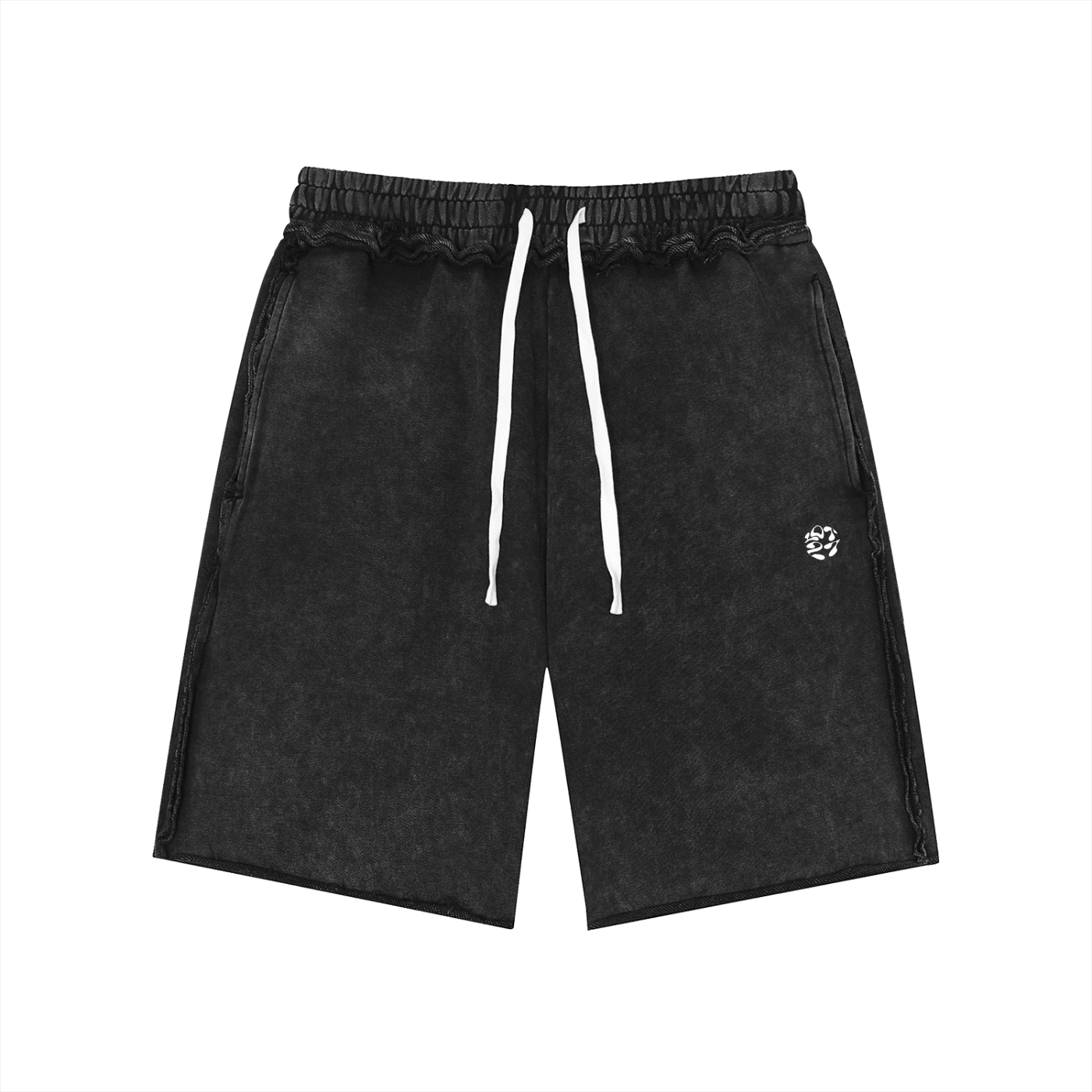 Unisex Mineral Wash Raw Edge Shorts