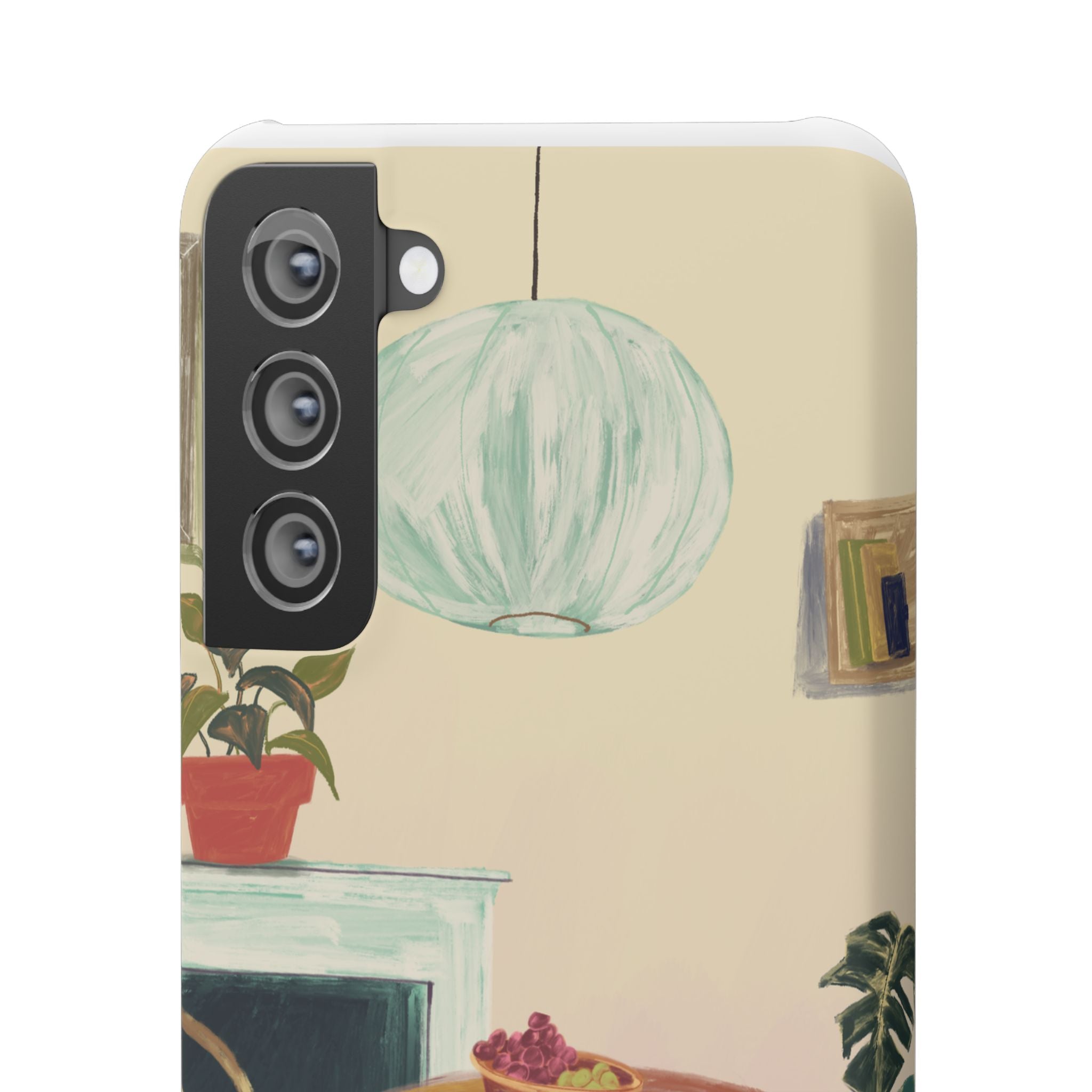 Vintage Bistro Phone Case — Cozy Cafe Interior Illustration Snap Case