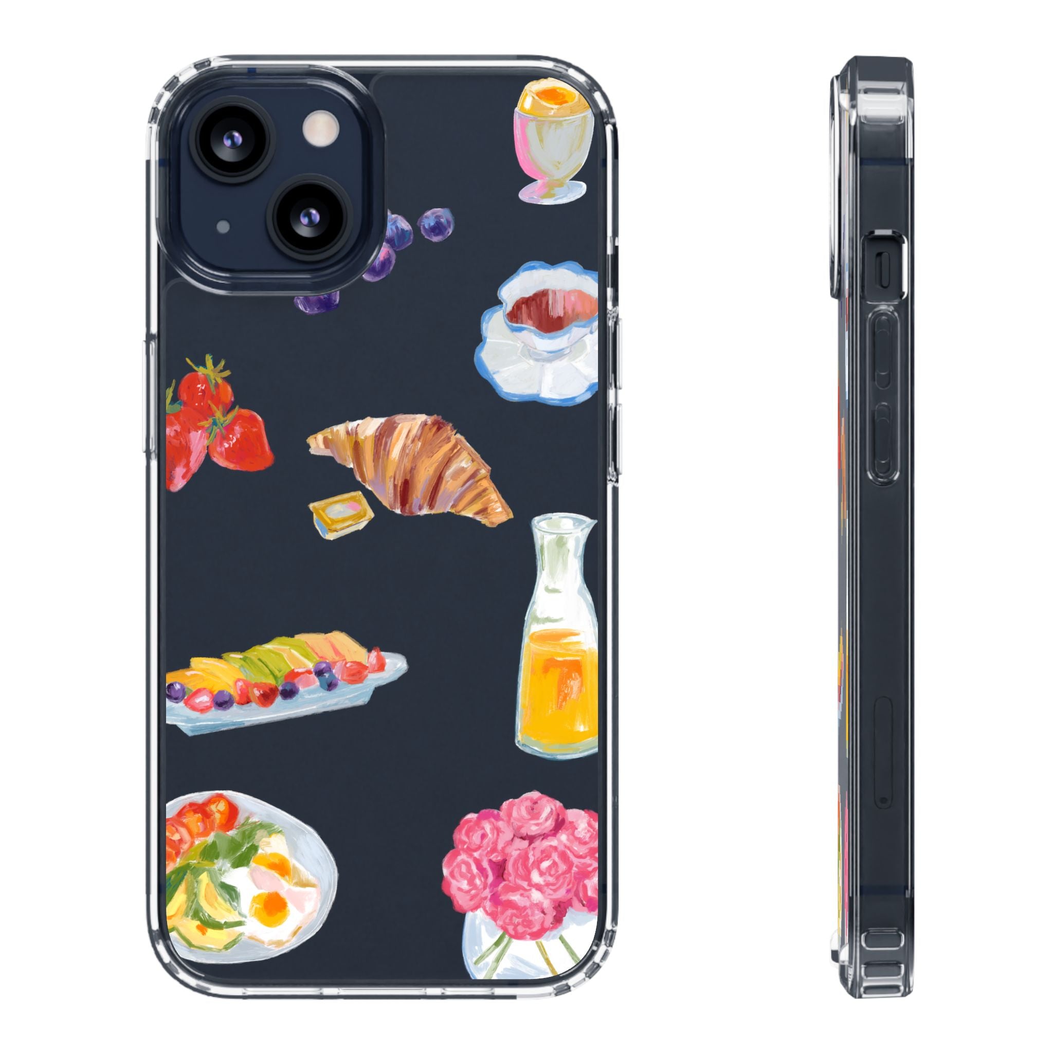 Clear Phone Case — Breakfast Pastries & Brunch Icons Clear Case