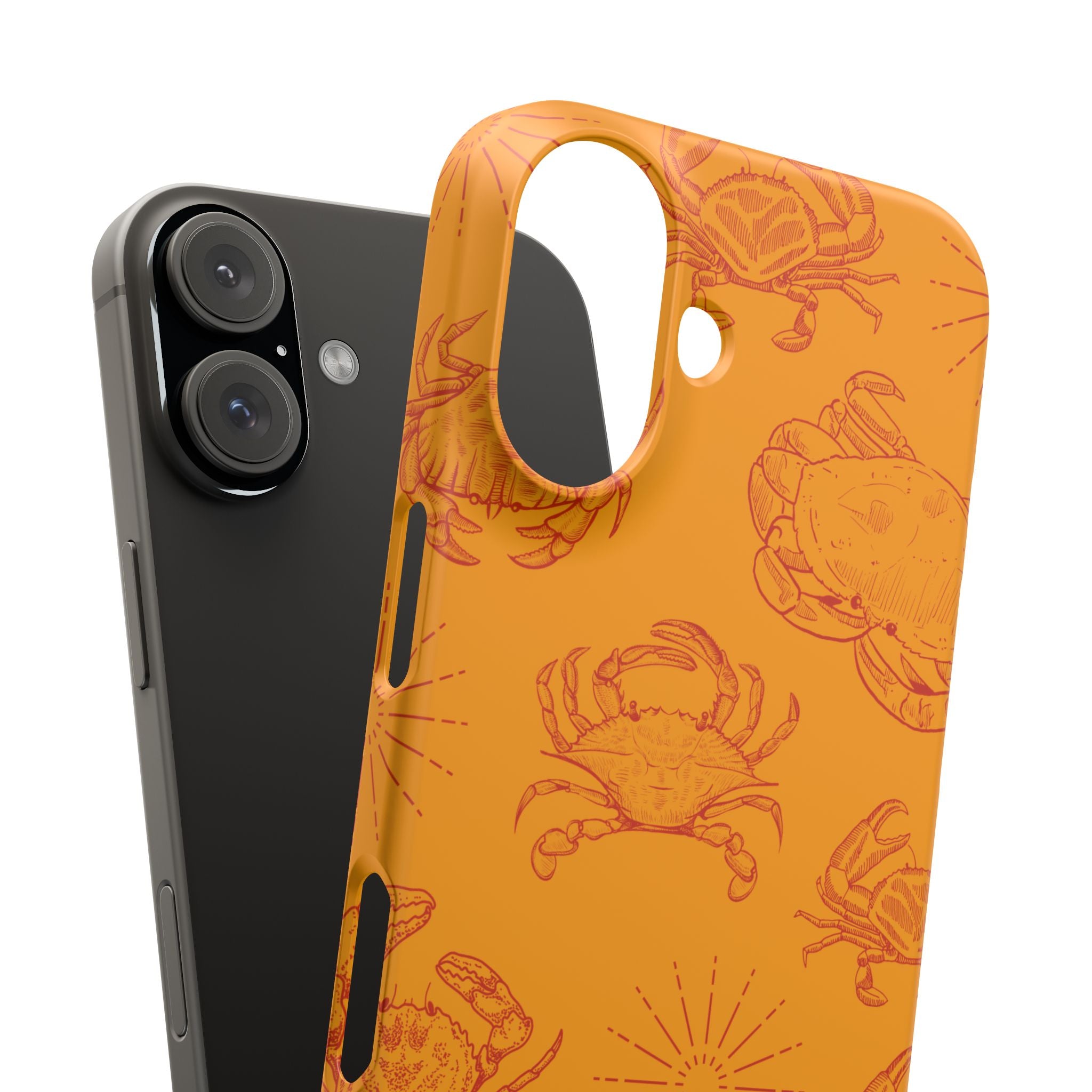Crab Pattern Snap Case – Orange Coastal Phone Cover