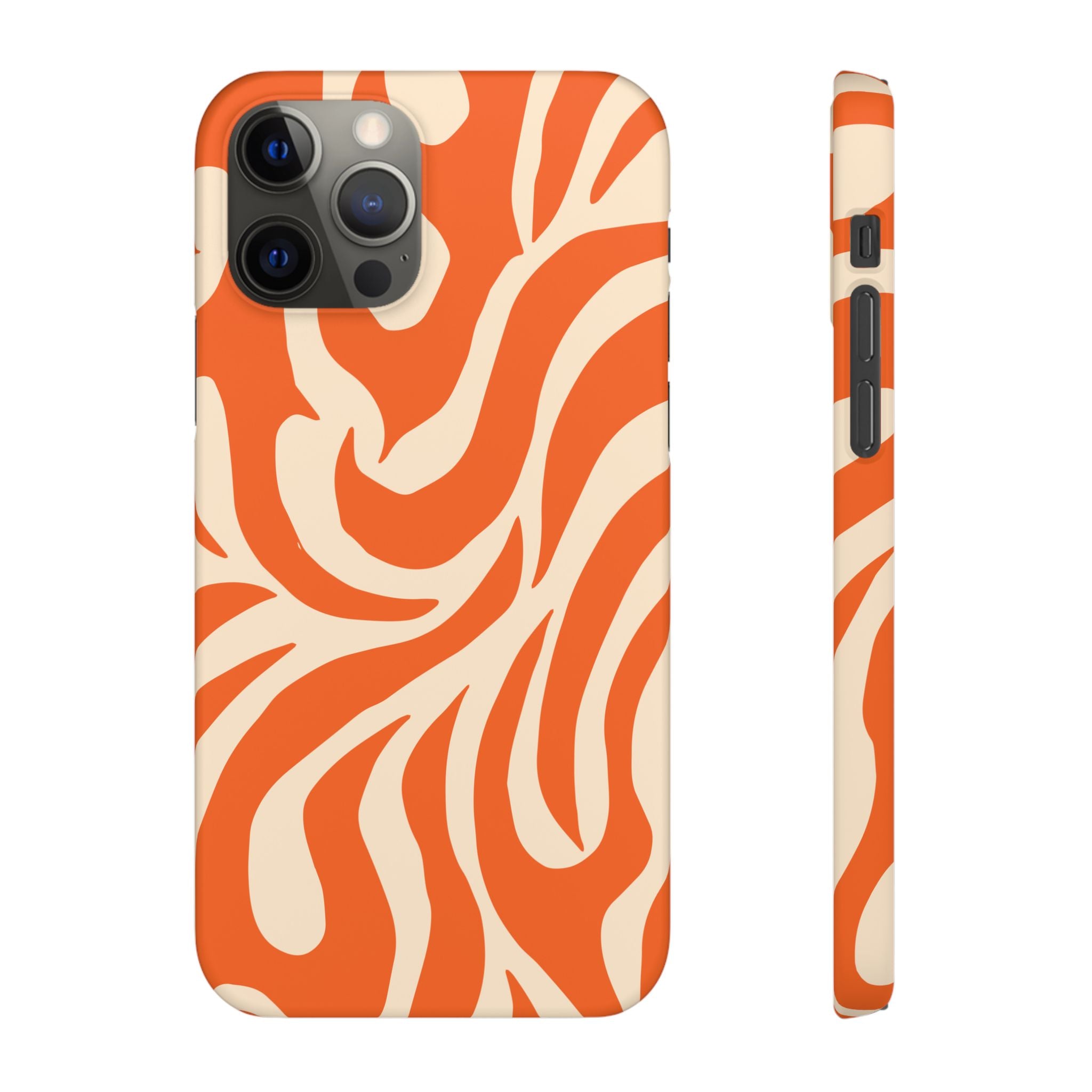 Orange Swirl Phone Case — Retro Abstract iPhone Snap Case