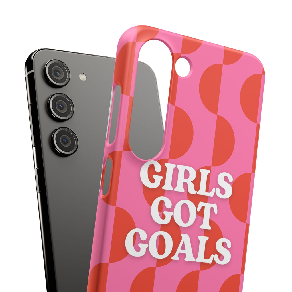 Girls Got Goals Phone Case - Retro Pink Red Motivational Snap Case