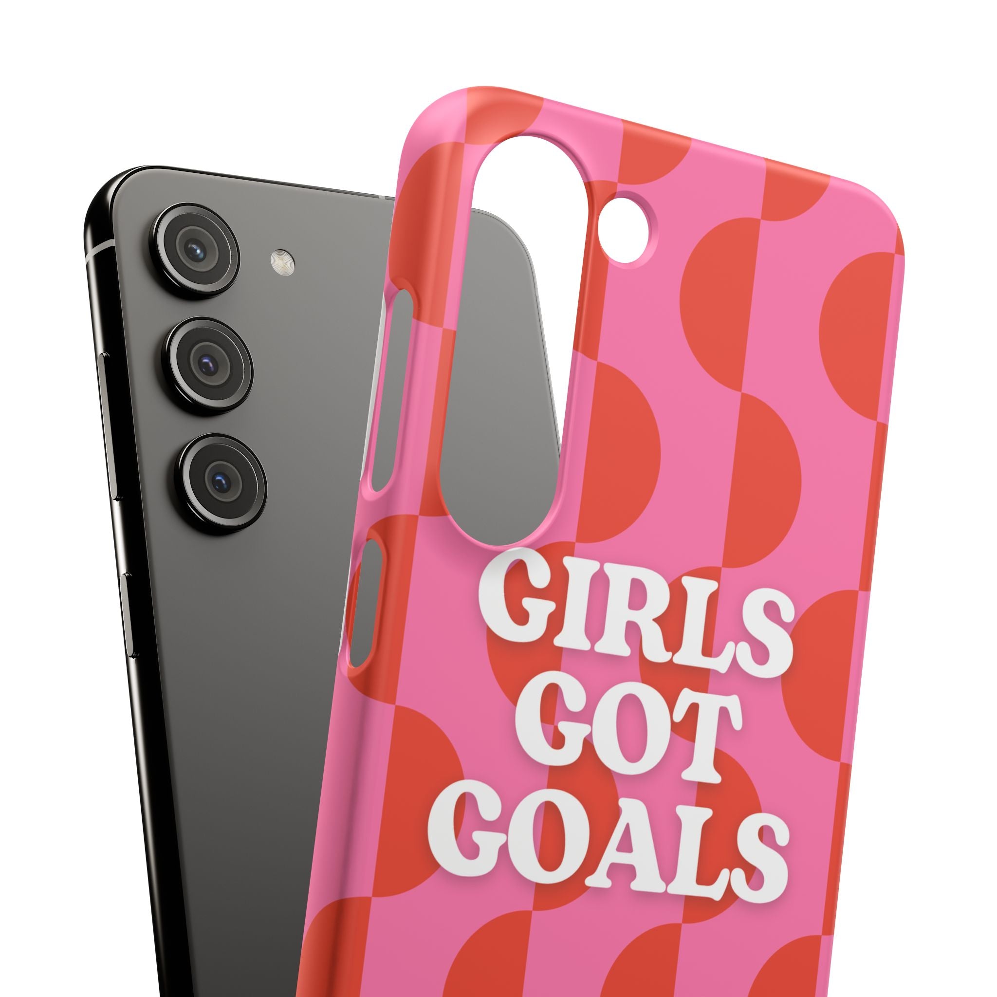 Girls Got Goals Phone Case - Retro Pink Red Motivational Snap Case