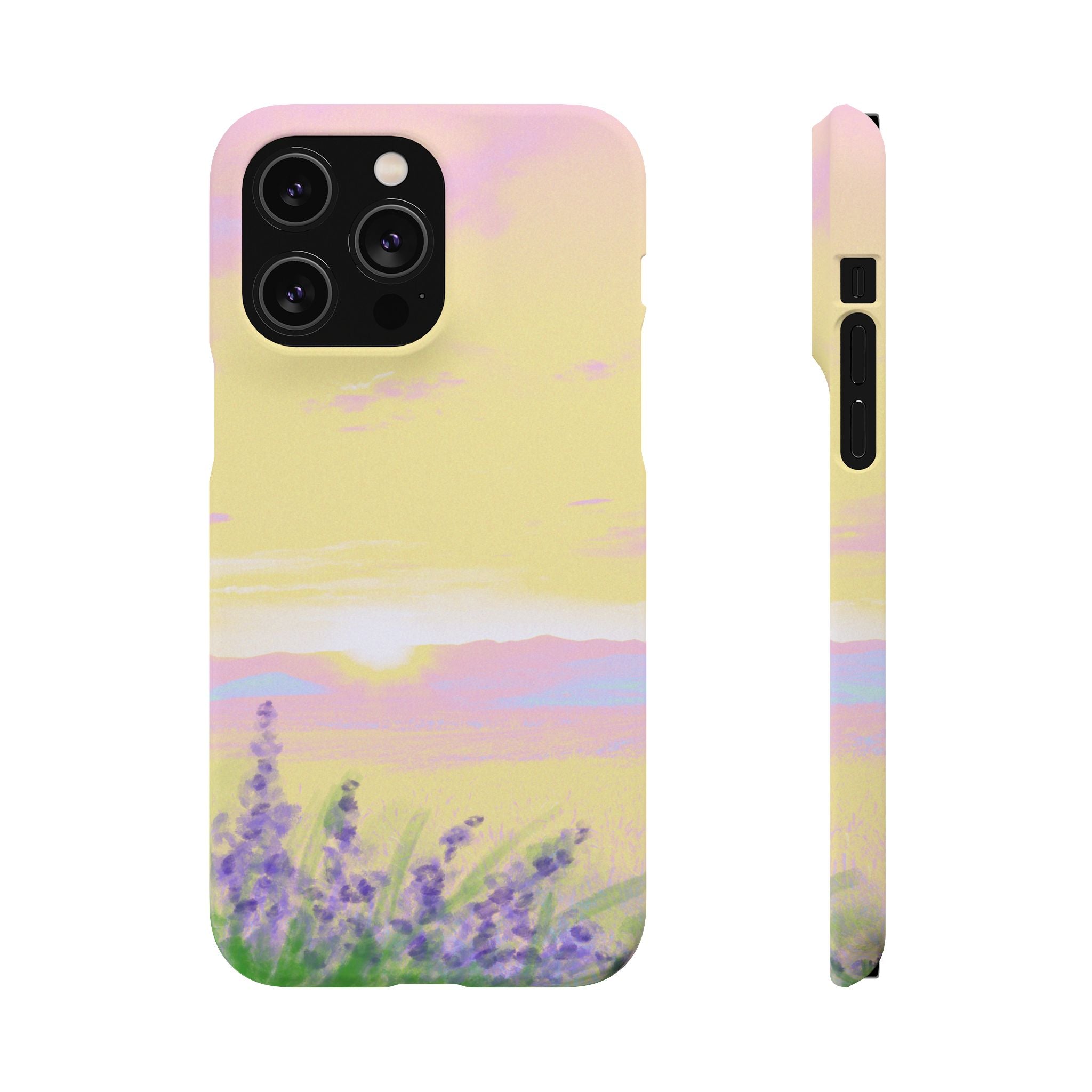 Pastel Lavender Field Phone Case — Sunset Sky Snap Case