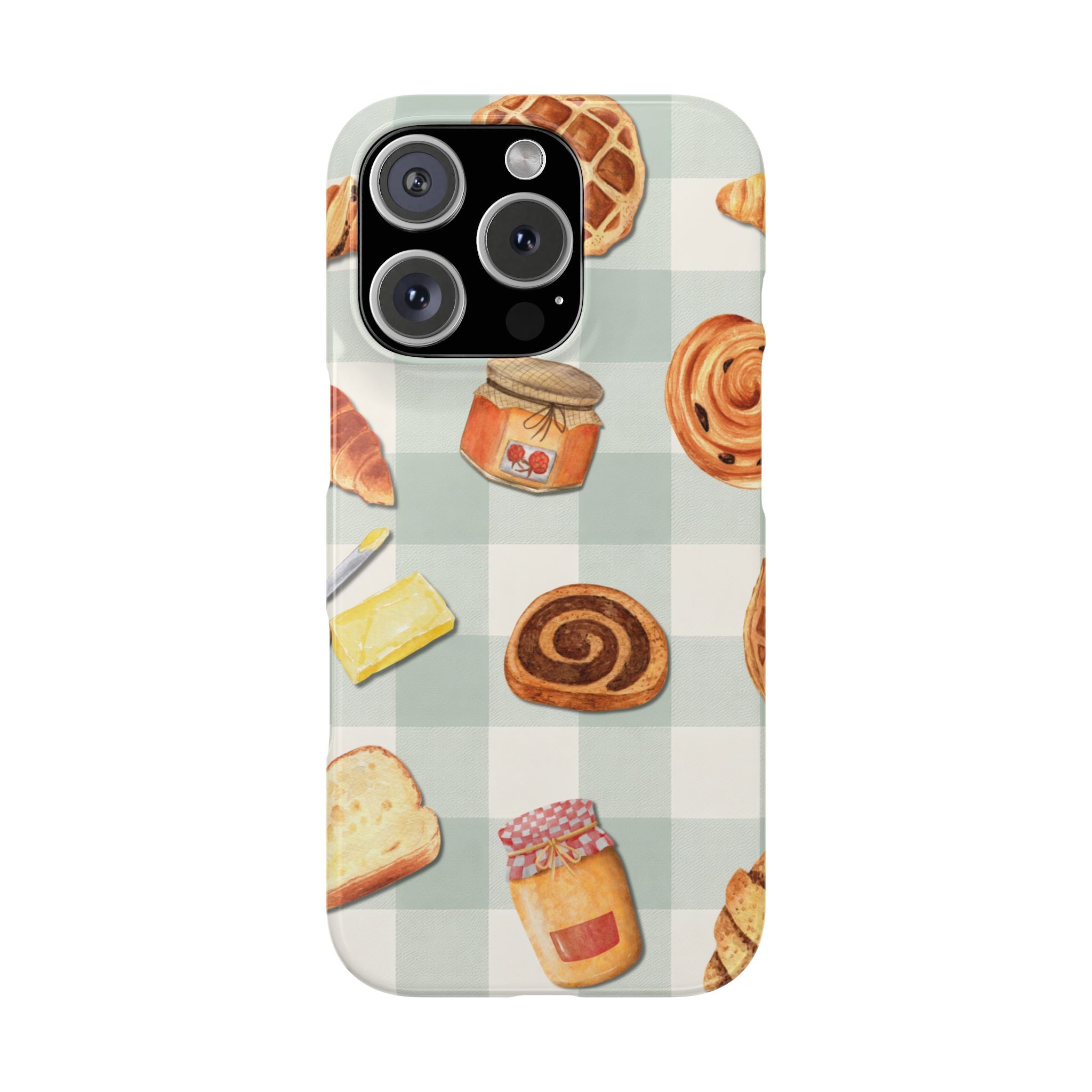 Bakery Breakfast Phone Case — Cute Pastry Pattern Snap Case