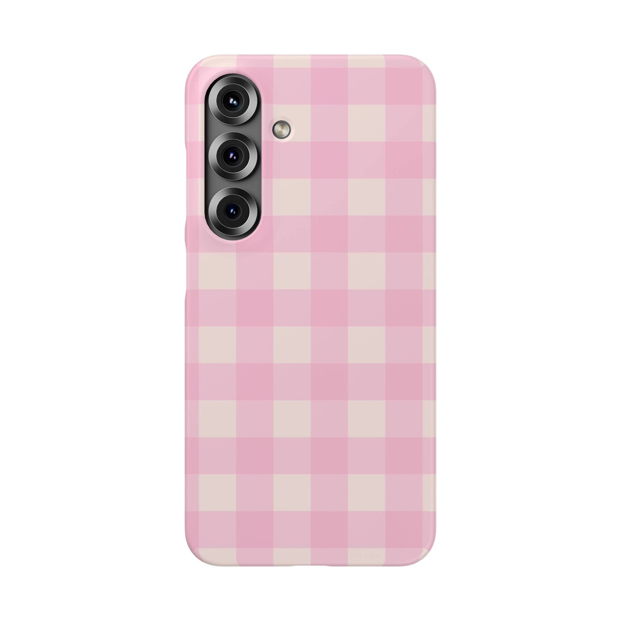 Pink Gingham Snap Phone Case - Cute Pastel Checkered iPhone Cover
