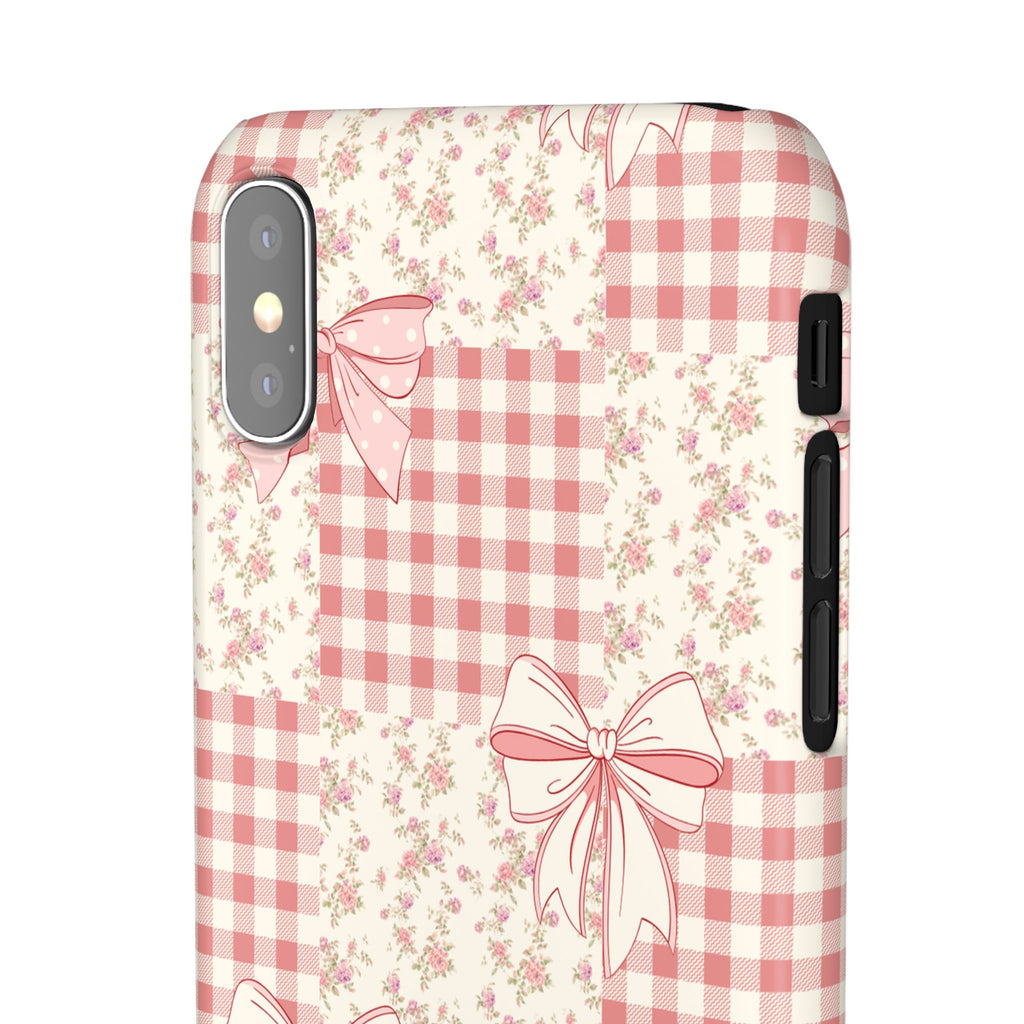 Pink Bow Patchwork Case