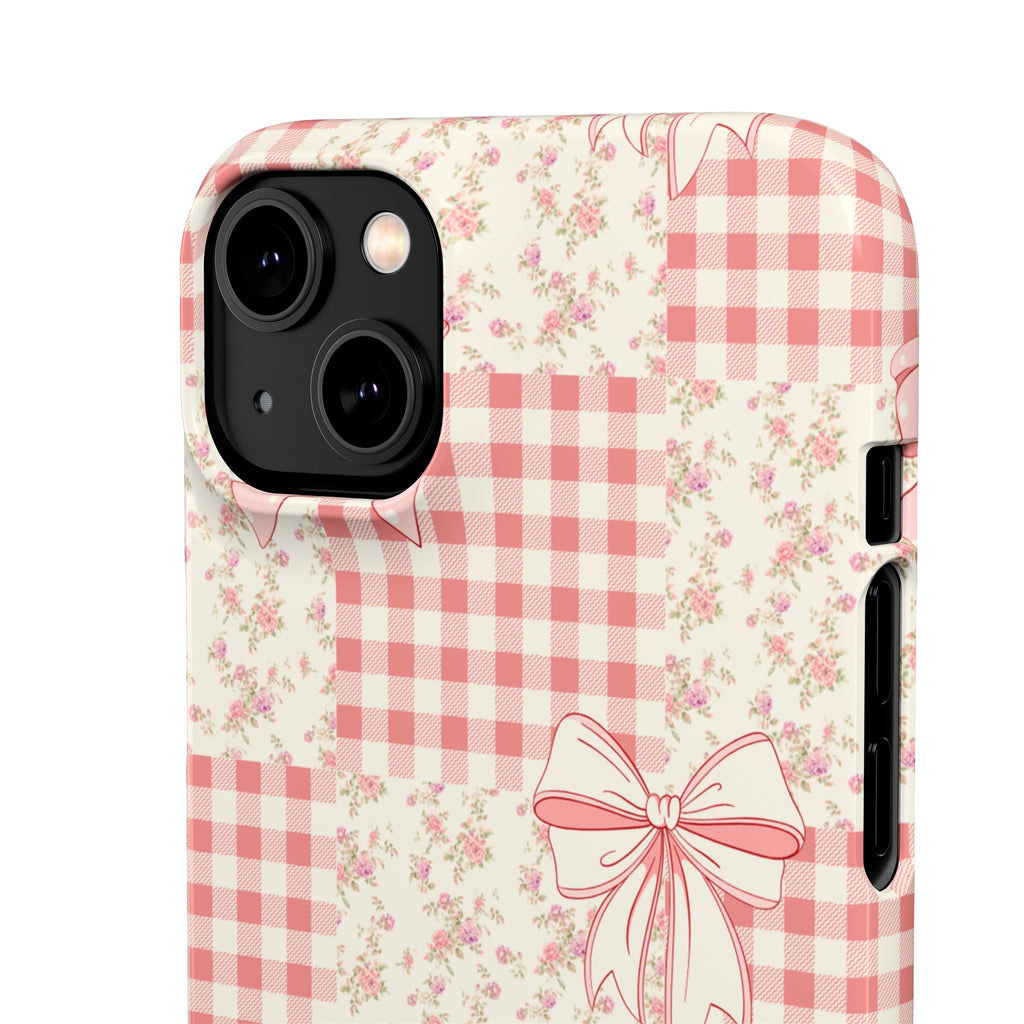 Pink Bow Patchwork Case