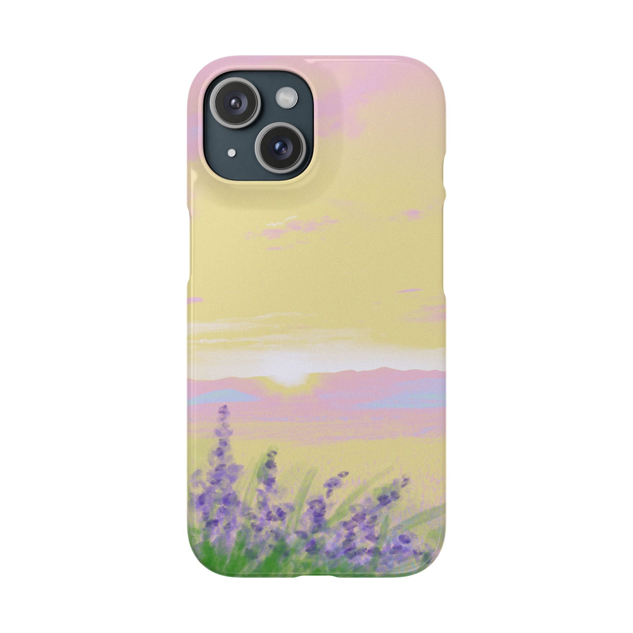 Pastel Lavender Field Phone Case — Sunset Sky Snap Case