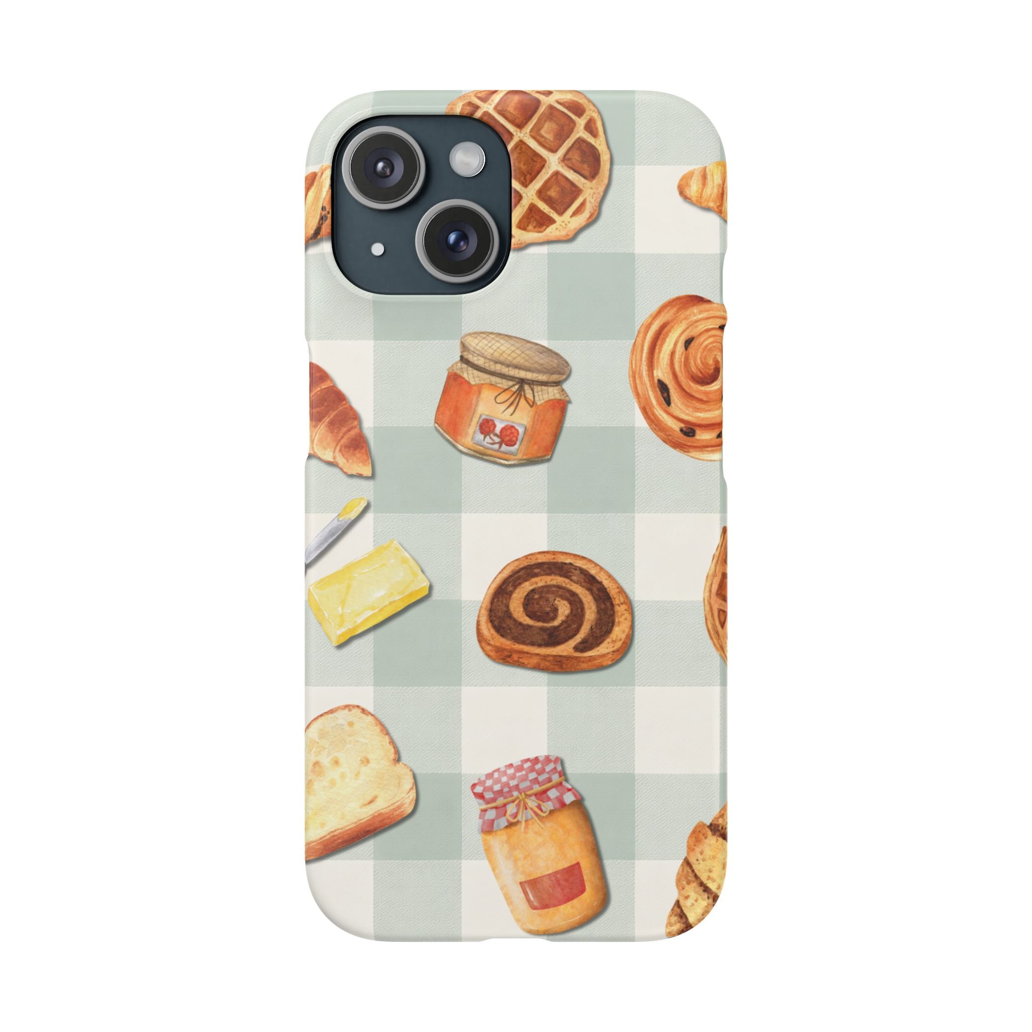 Bakery Breakfast Phone Case — Cute Pastry Pattern Snap Case
