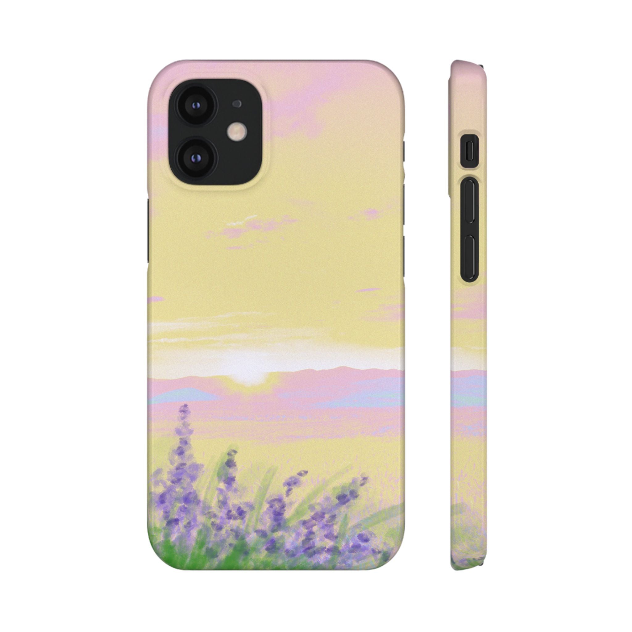 Pastel Lavender Field Phone Case — Sunset Sky Snap Case