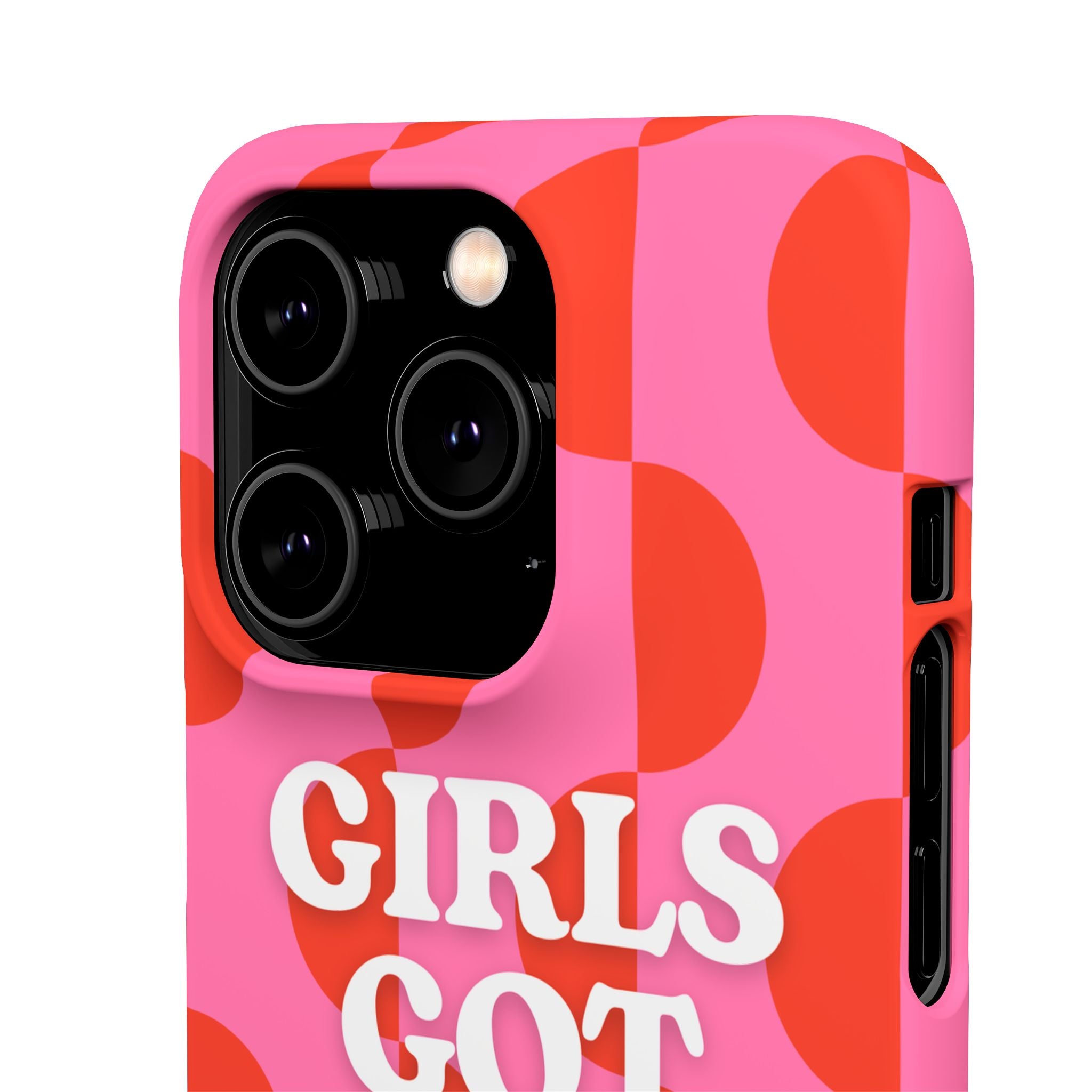 Girls Got Goals Phone Case - Retro Pink Red Motivational Snap Case