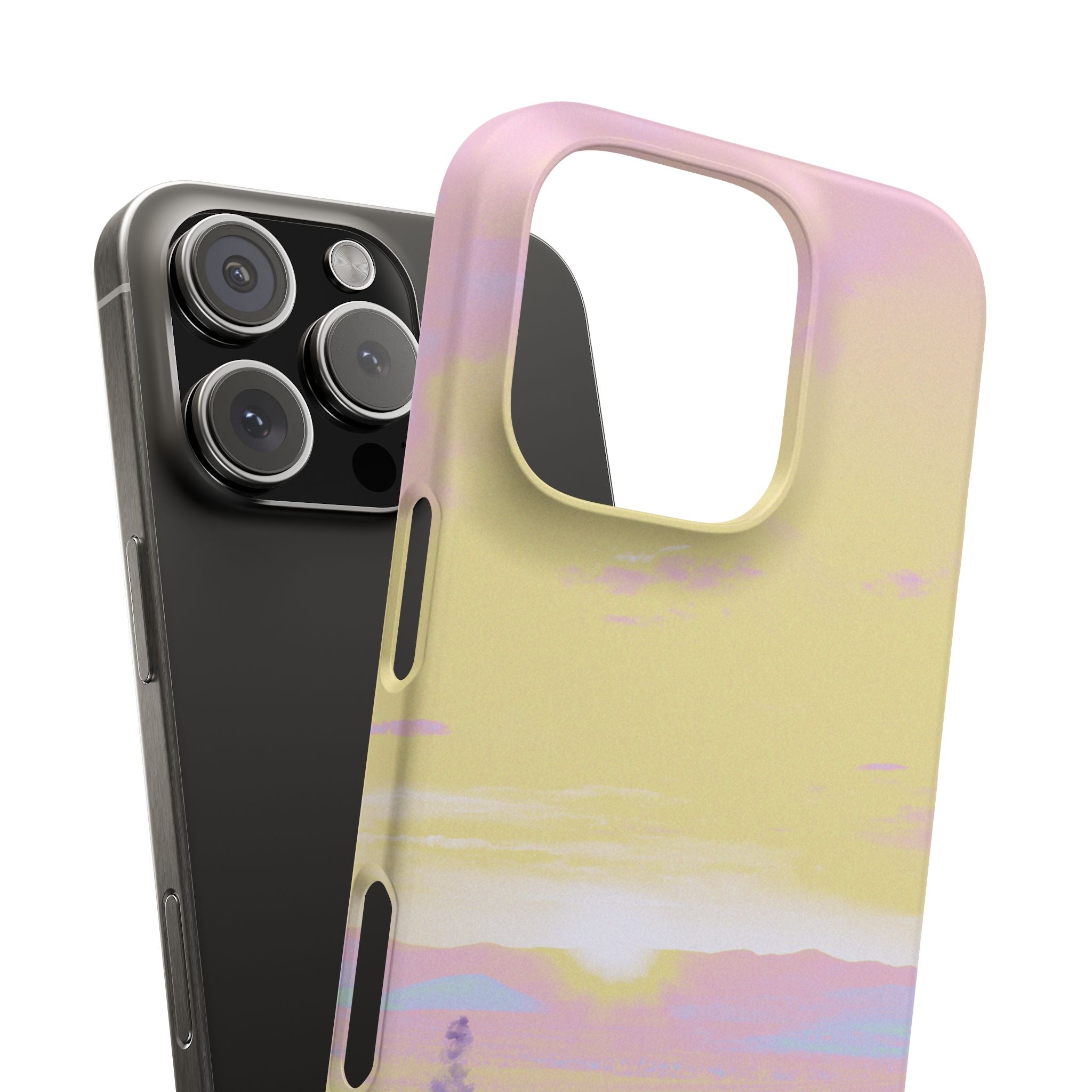 Pastel Lavender Field Phone Case — Sunset Sky Snap Case