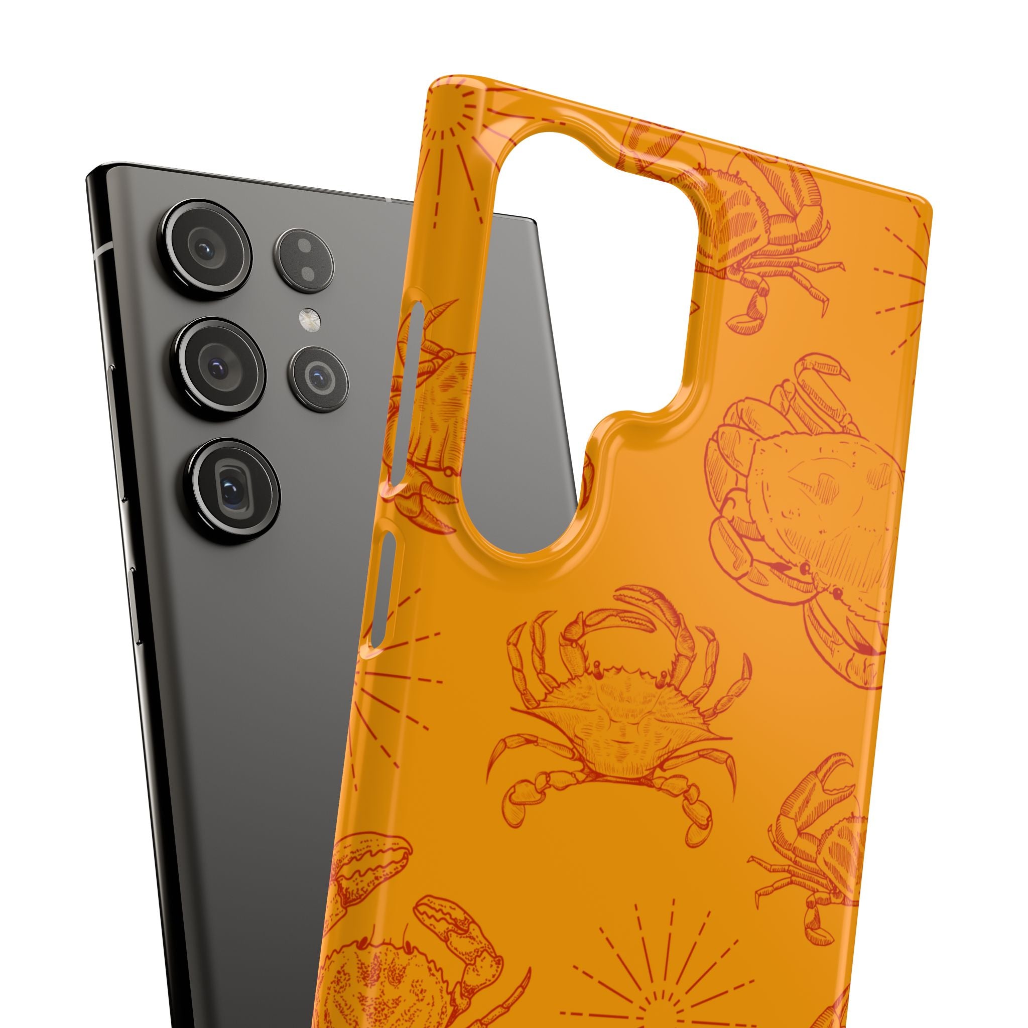 Crab Pattern Snap Case – Orange Coastal Phone Cover