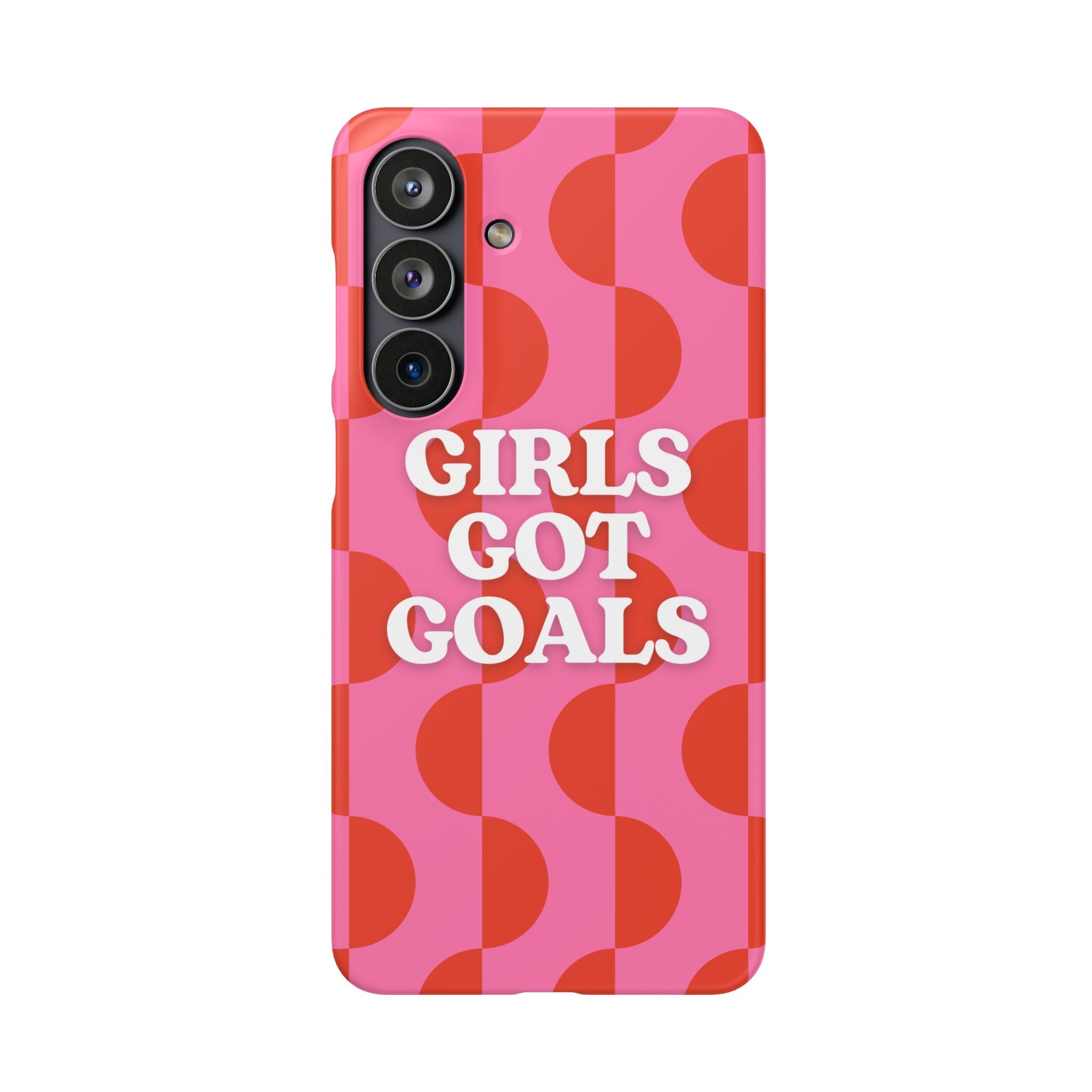 Girls Got Goals Phone Case - Retro Pink Red Motivational Snap Case