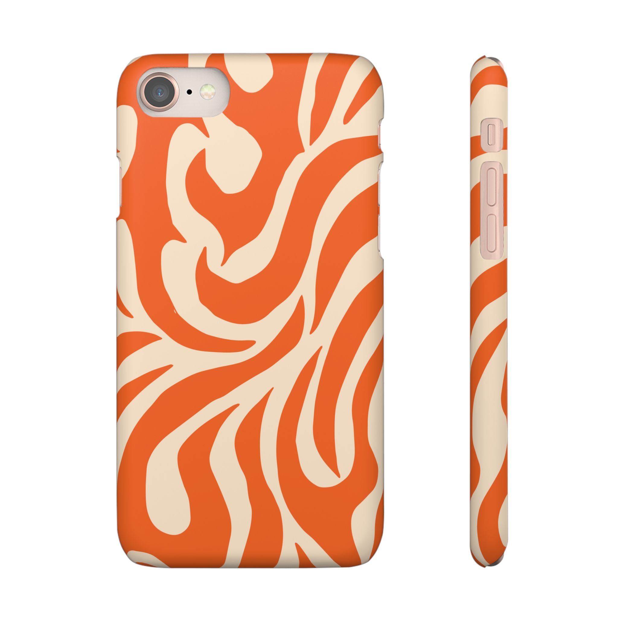 Orange Swirl Phone Case — Retro Abstract iPhone Snap Case