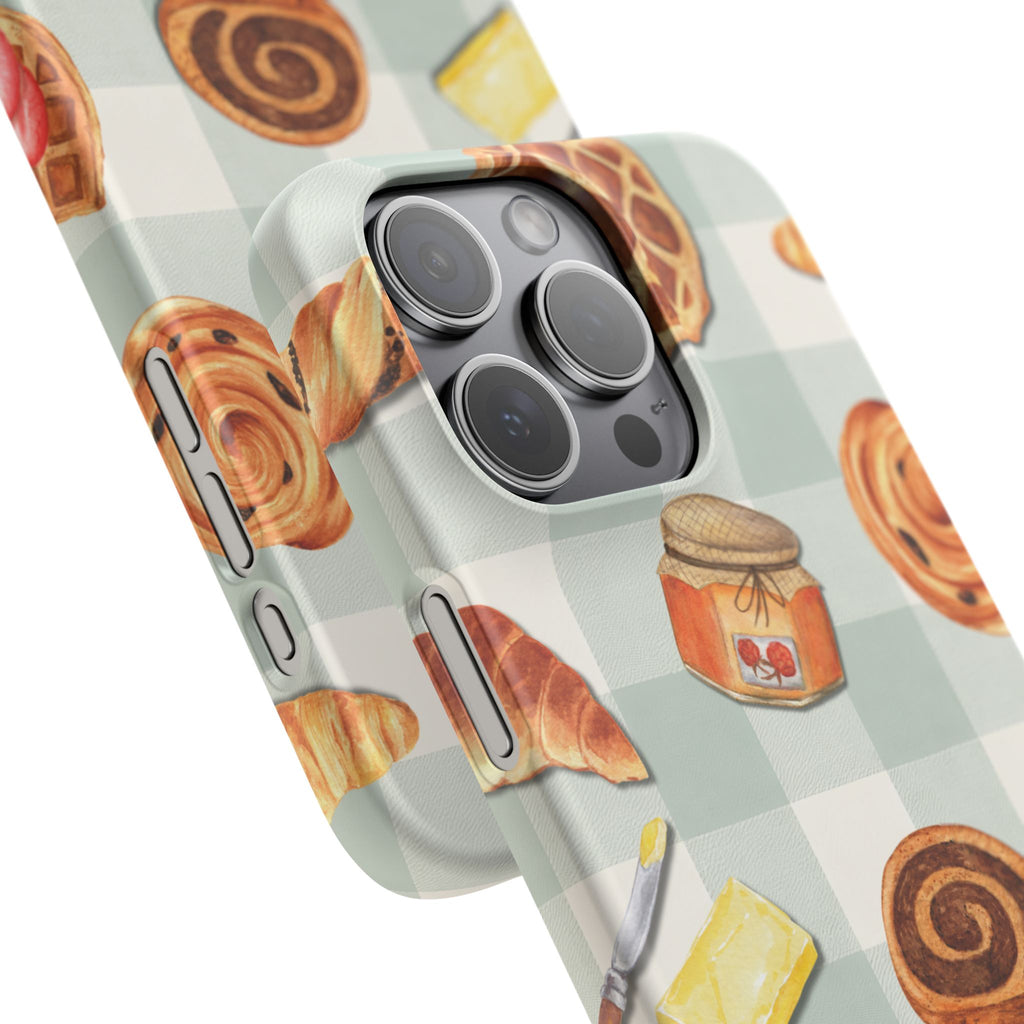 Bakery Breakfast Phone Case — Cute Pastry Pattern Snap Case