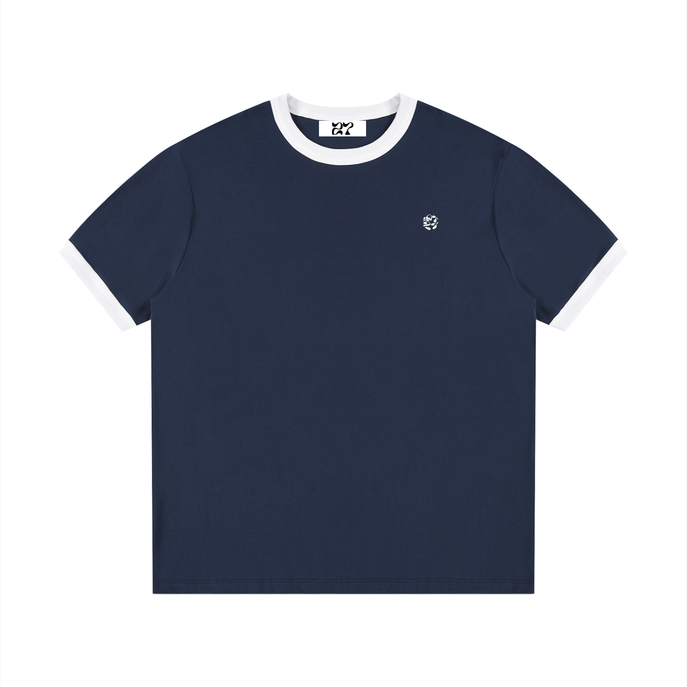 Contrast Edge Ribbed Crewneck T-Shirt